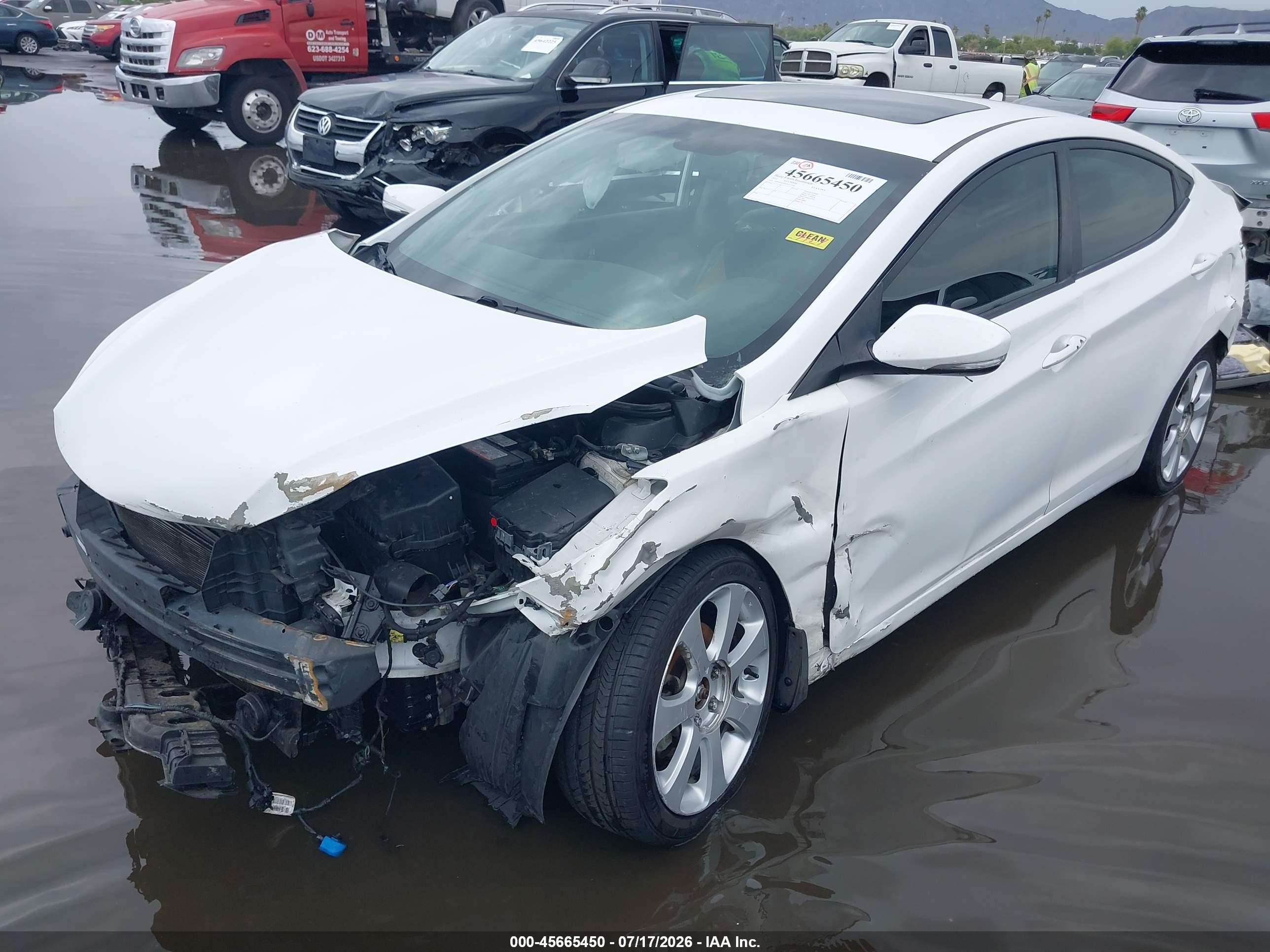 2013 Hyundai Elantra Limited White vin: 5NPDH4AE0DH431538