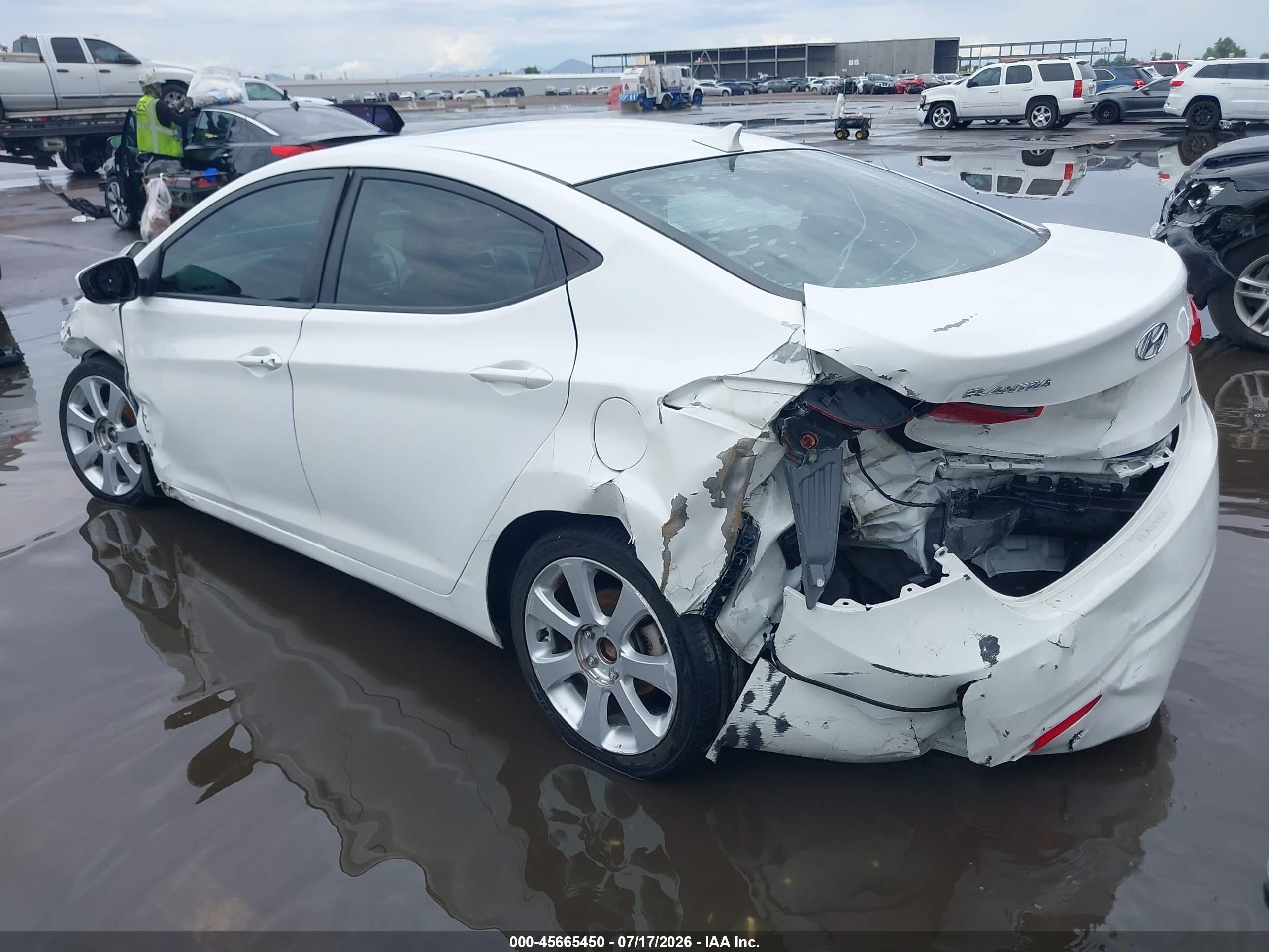 2013 Hyundai Elantra Limited White vin: 5NPDH4AE0DH431538