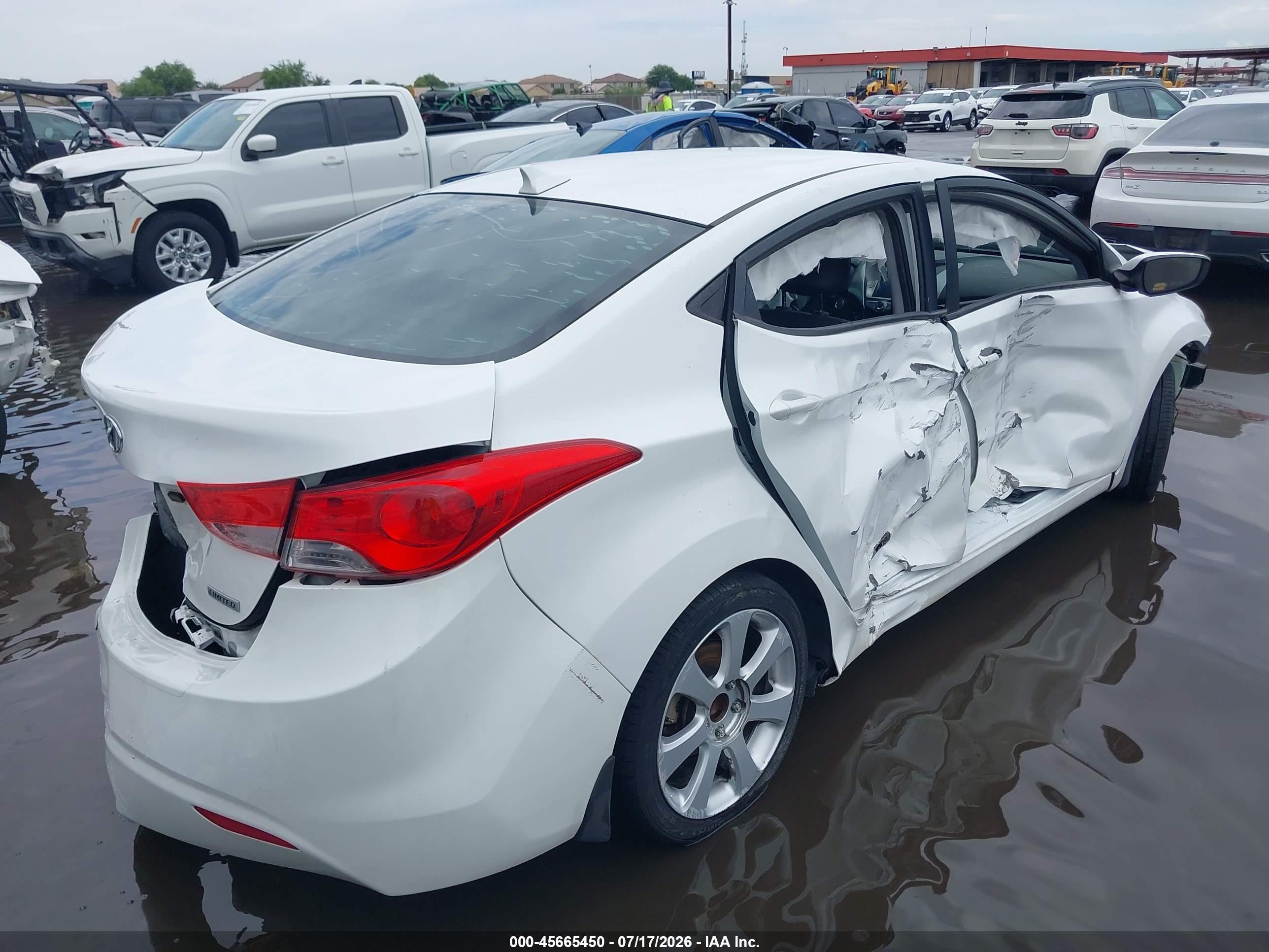 2013 Hyundai Elantra Limited White vin: 5NPDH4AE0DH431538