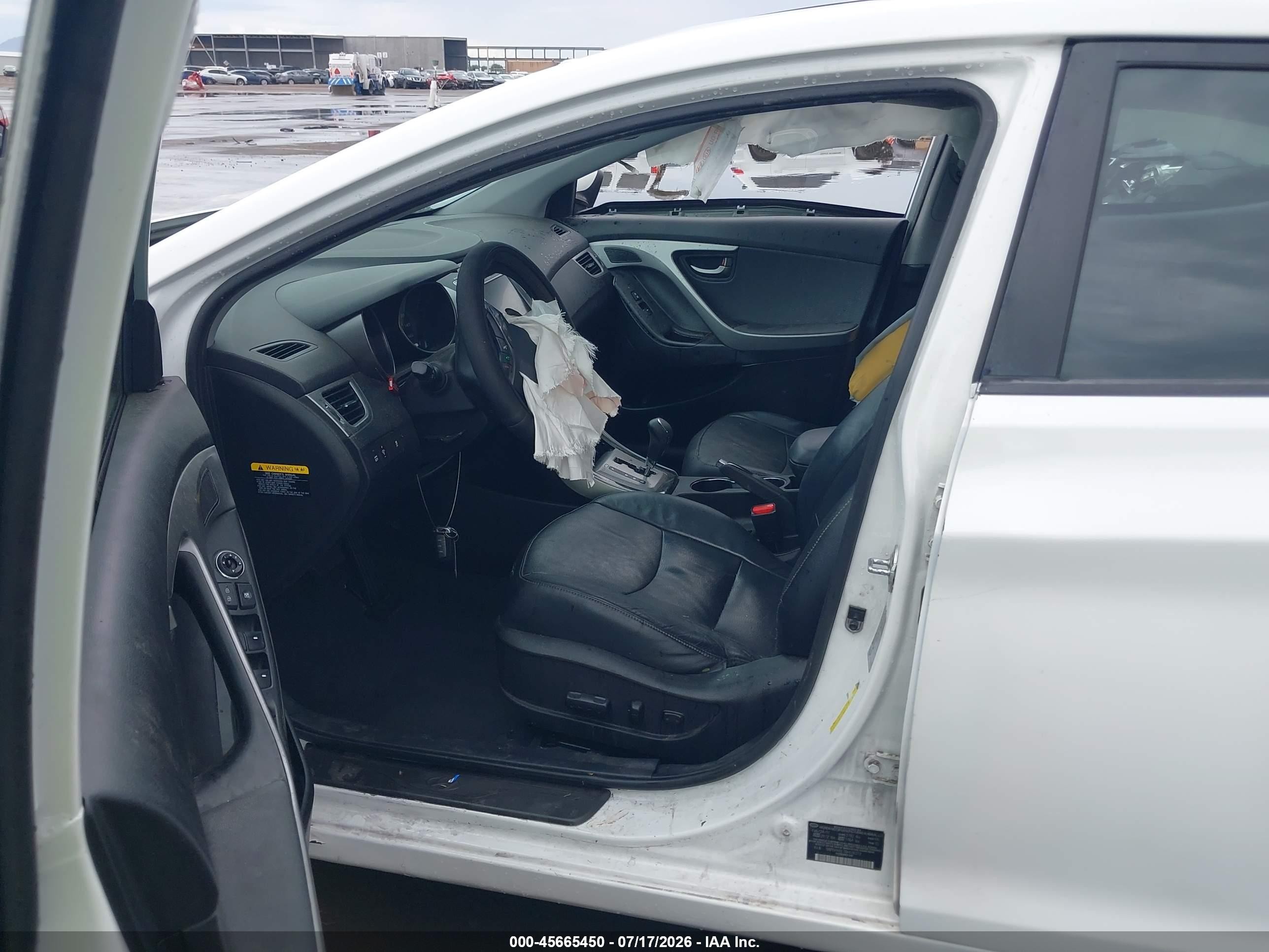 2013 Hyundai Elantra Limited White vin: 5NPDH4AE0DH431538