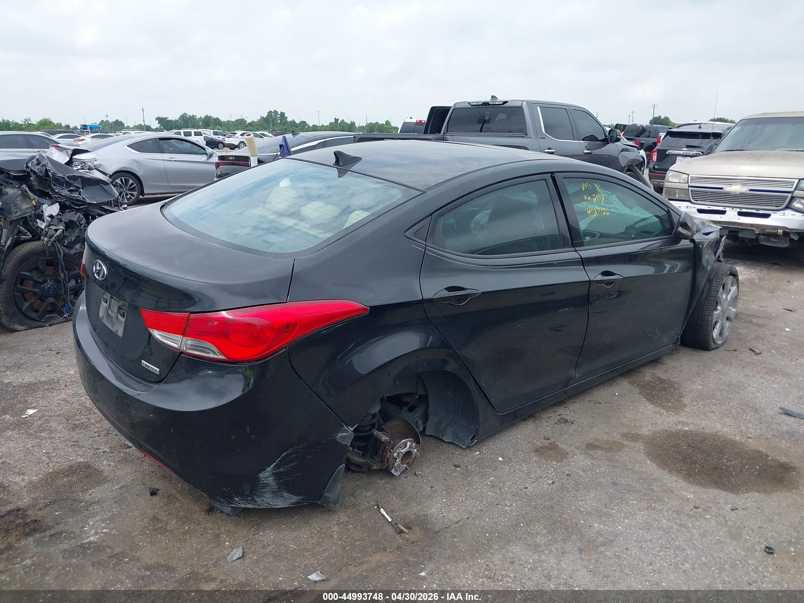 2013 Hyundai Elantra Limited Black vin: 5NPDH4AE0DH432172