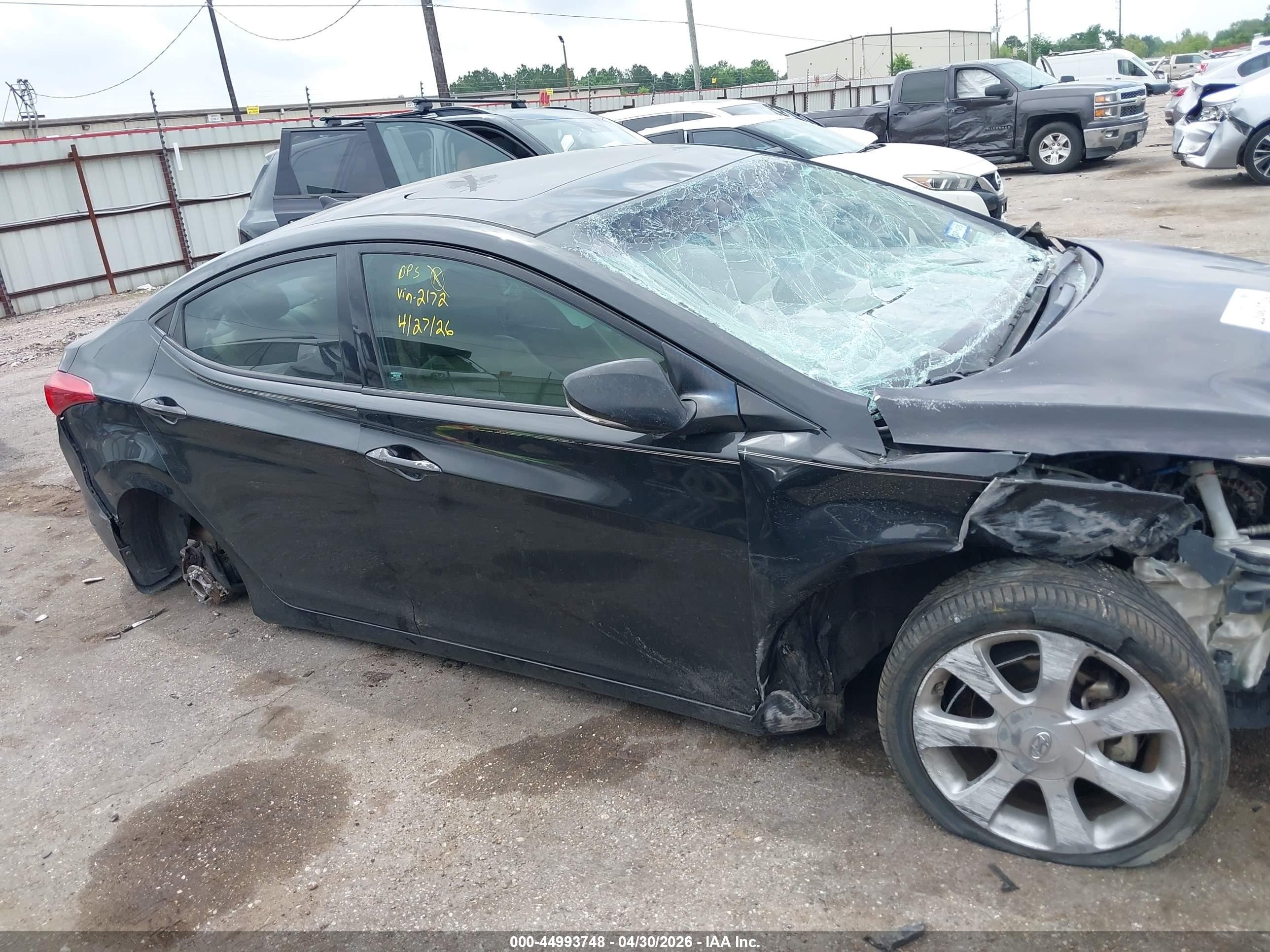 2013 Hyundai Elantra Limited Black vin: 5NPDH4AE0DH432172
