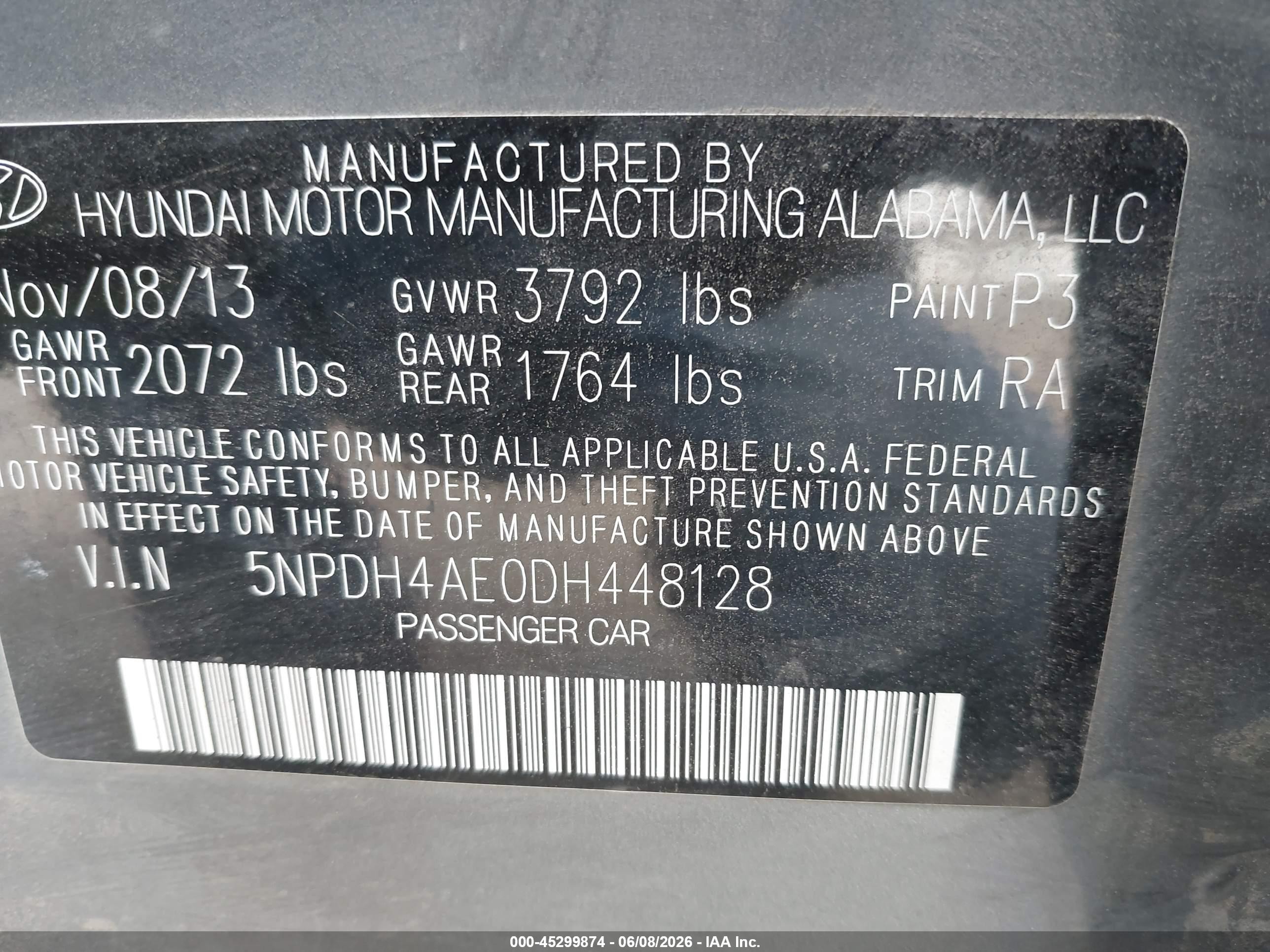 2013 Hyundai Elantra Gls Gray vin: 5NPDH4AE0DH448128
