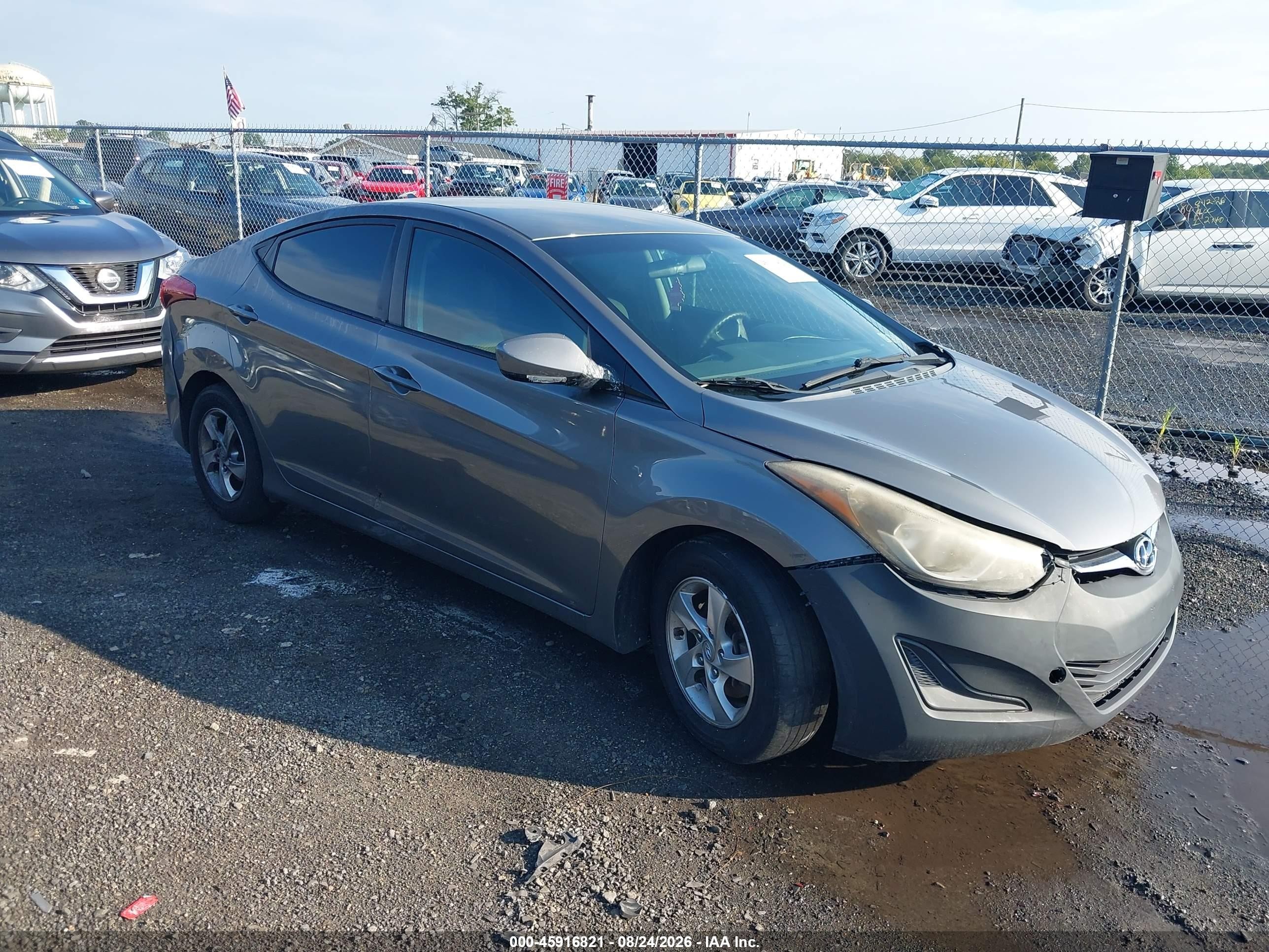 2014 Hyundai Elantra Se Gray vin: 5NPDH4AE0EH455453