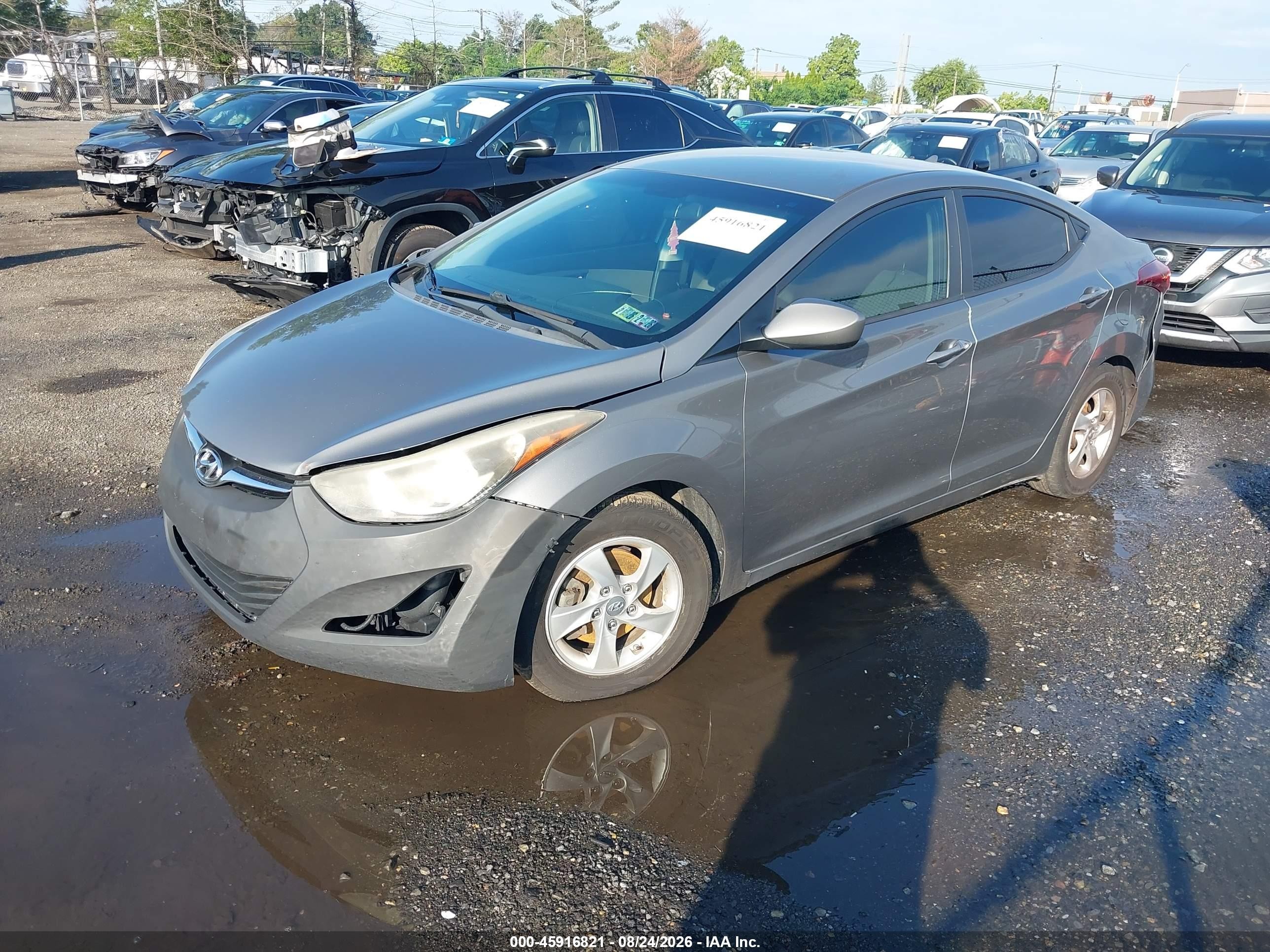 2014 Hyundai Elantra Se Gray vin: 5NPDH4AE0EH455453