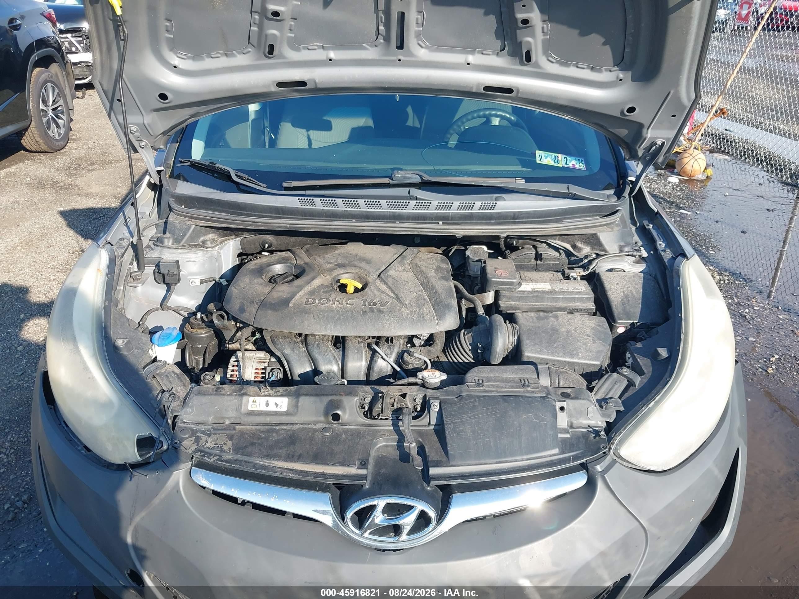 2014 Hyundai Elantra Se Gray vin: 5NPDH4AE0EH455453