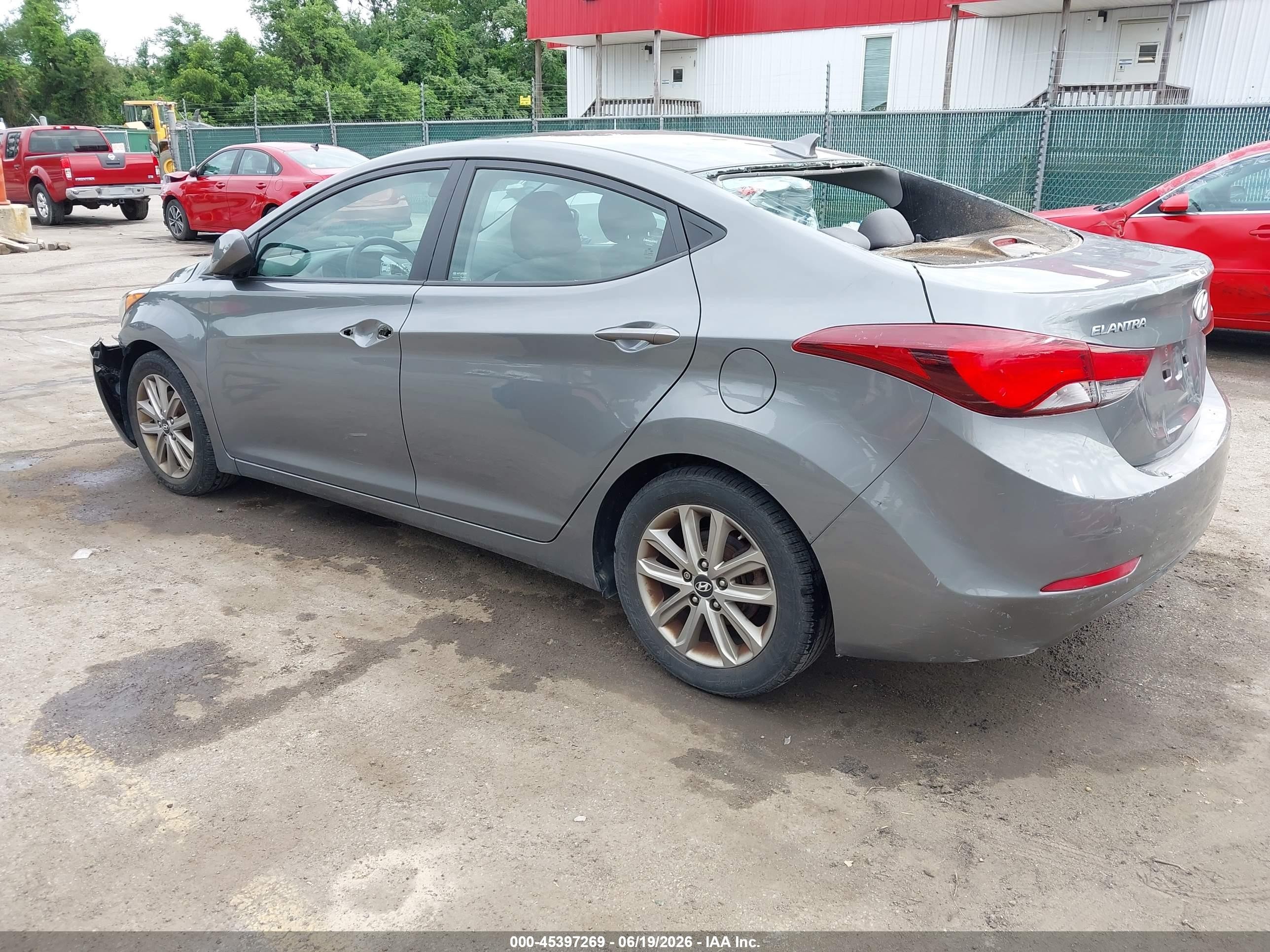 2014 Hyundai Elantra Se Gray vin: 5NPDH4AE0EH455842