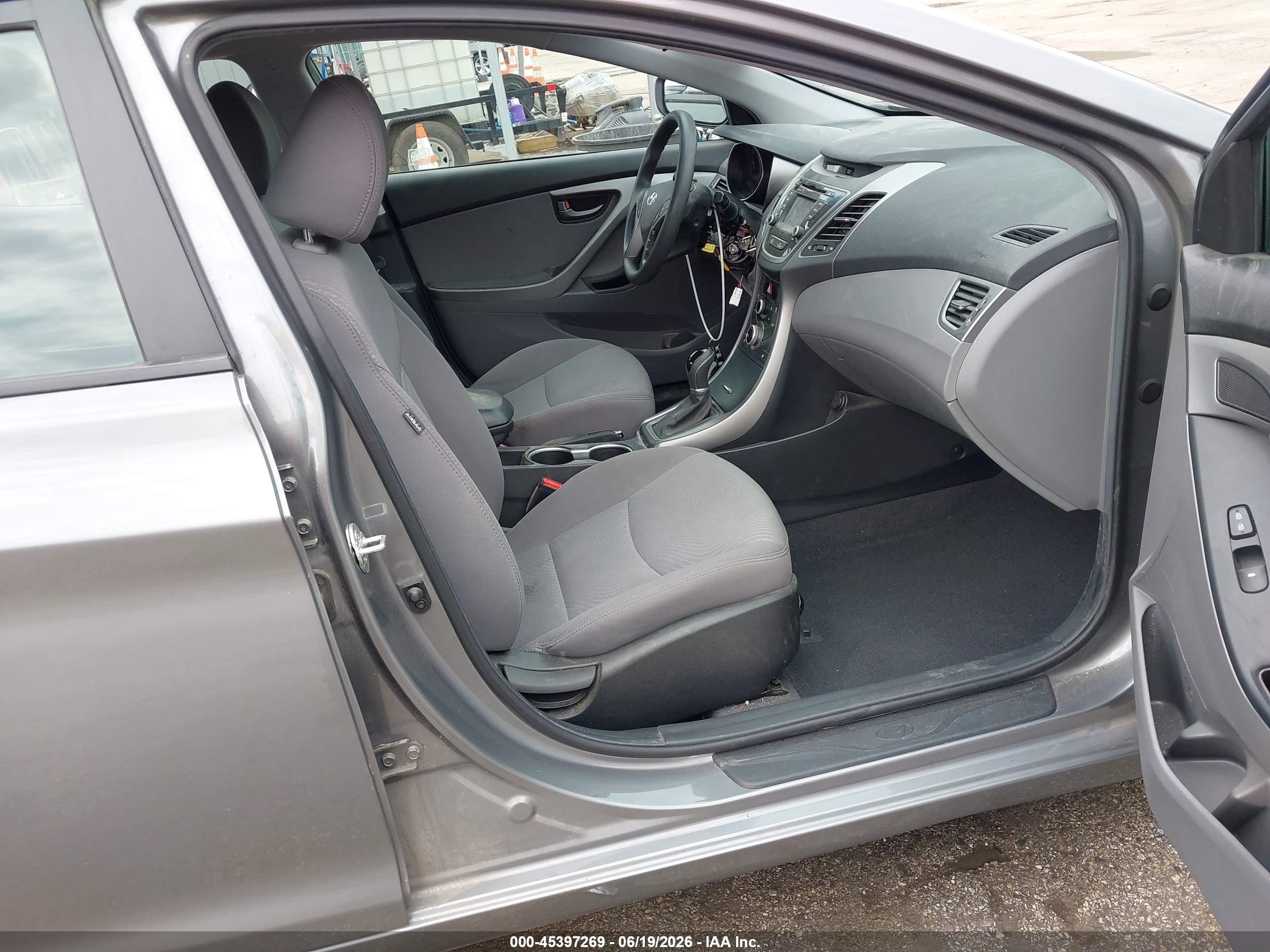 2014 Hyundai Elantra Se Gray vin: 5NPDH4AE0EH455842