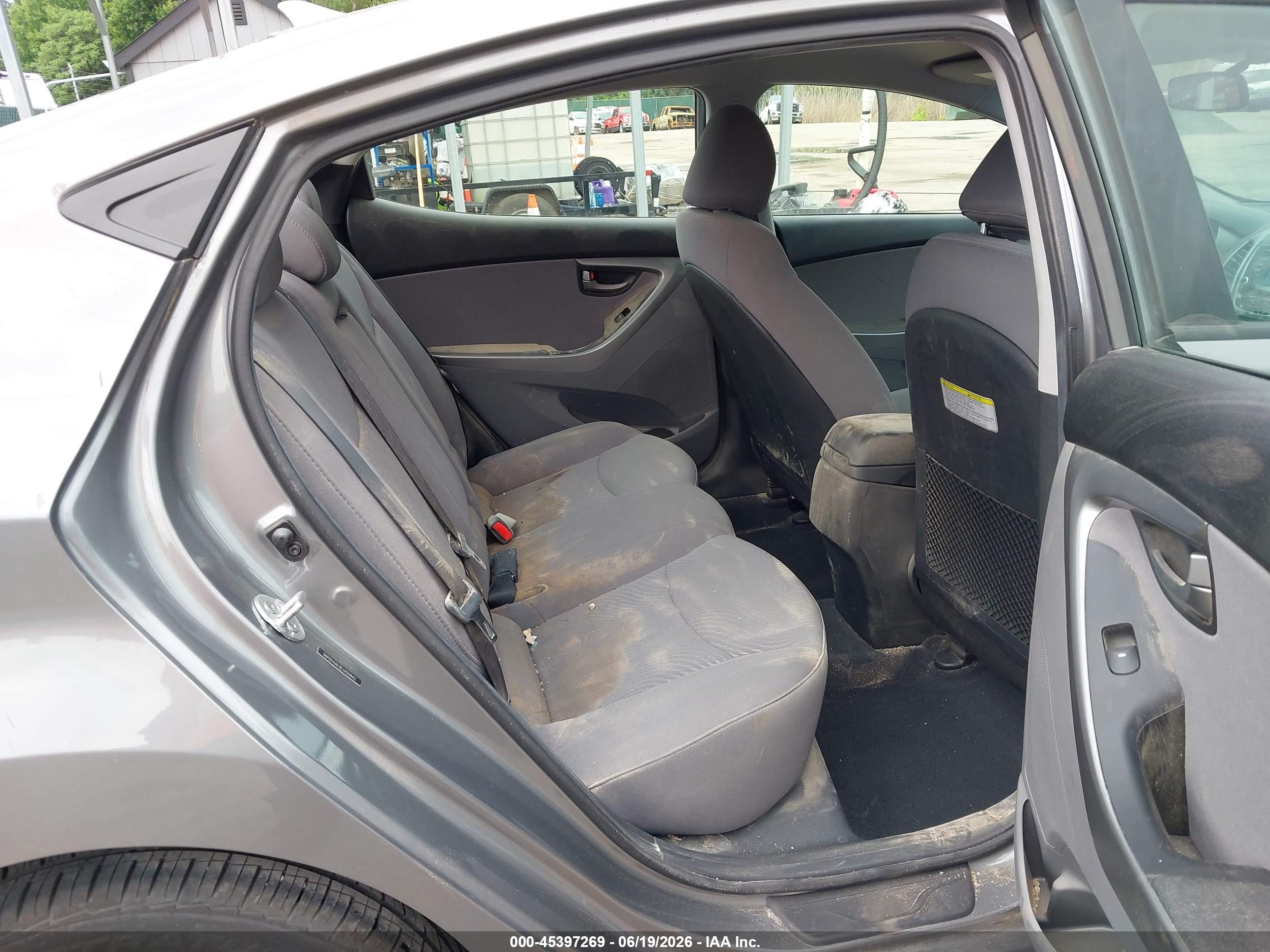2014 Hyundai Elantra Se Gray vin: 5NPDH4AE0EH455842