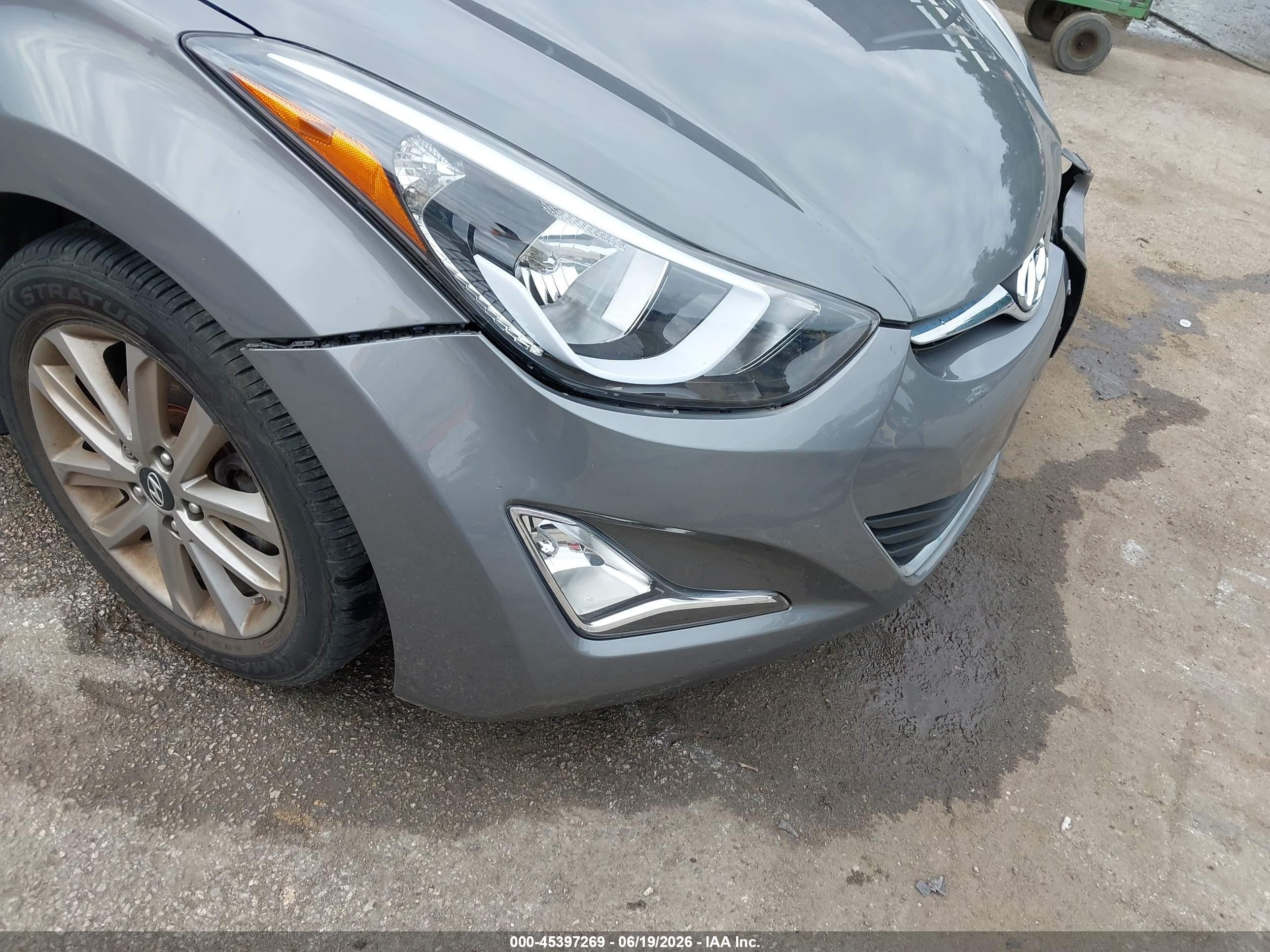 2014 Hyundai Elantra Se Gray vin: 5NPDH4AE0EH455842
