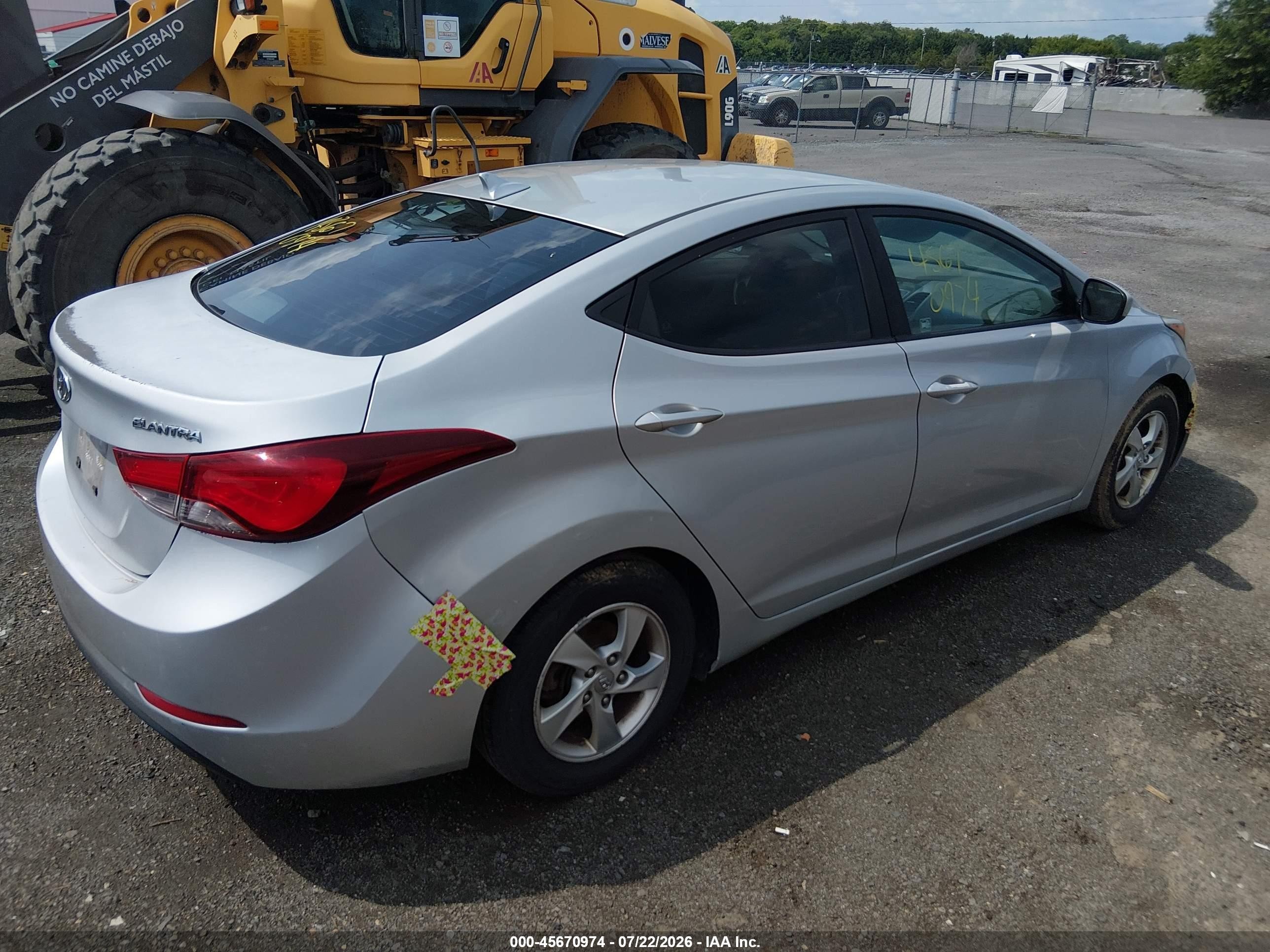 2014 Hyundai Elantra Se Серебряный vin: 5NPDH4AE0EH456697