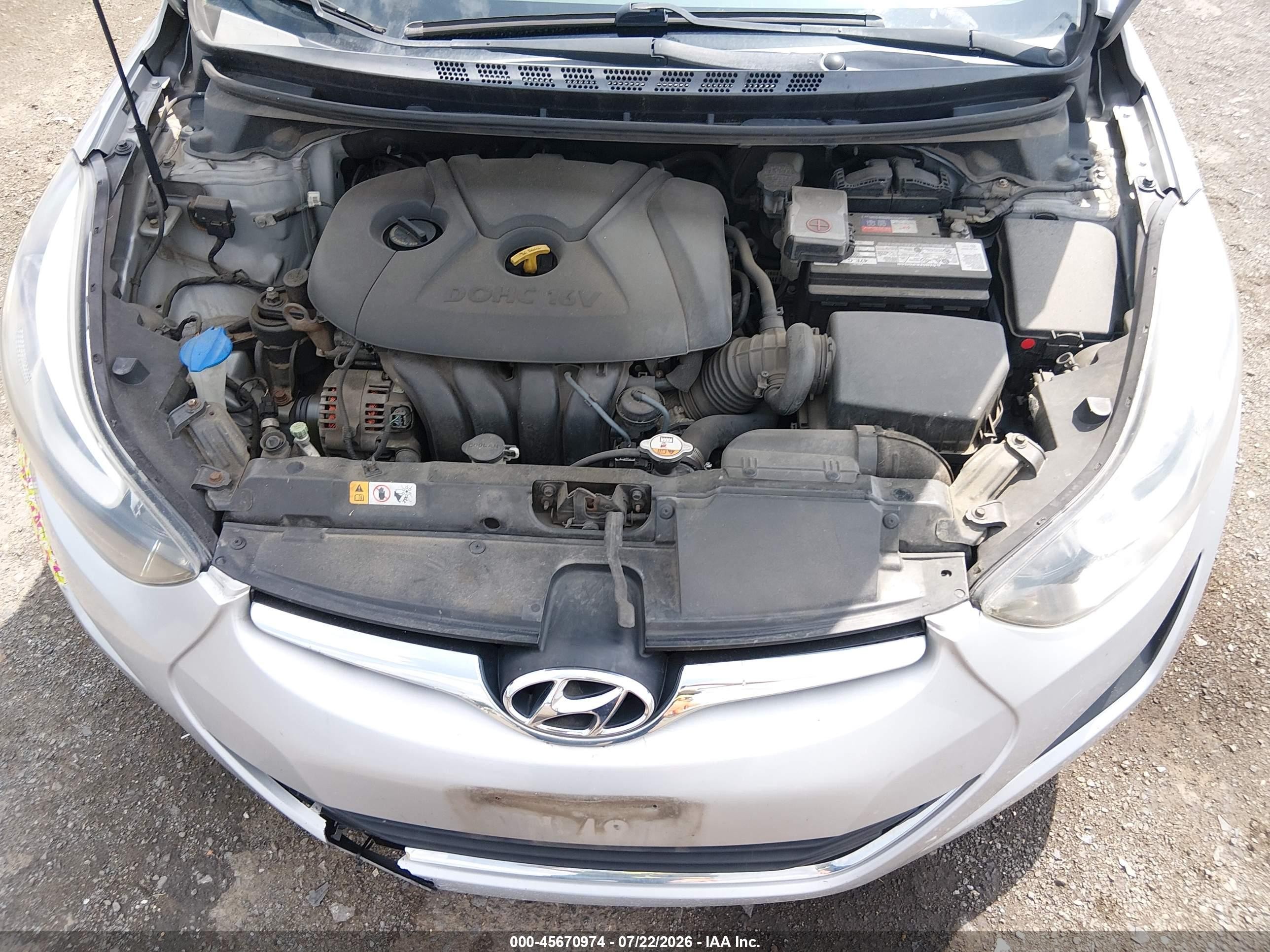 2014 Hyundai Elantra Se Серебряный vin: 5NPDH4AE0EH456697