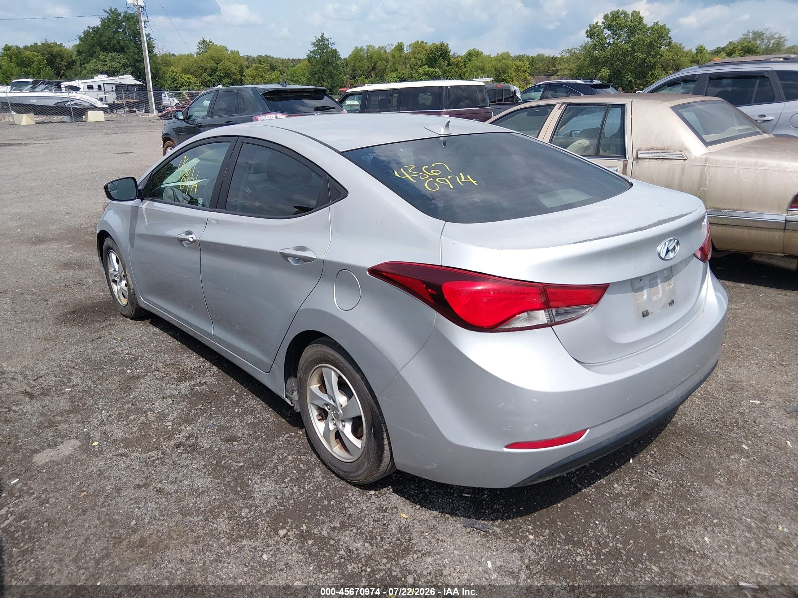 2014 Hyundai Elantra Se Серебряный vin: 5NPDH4AE0EH456697