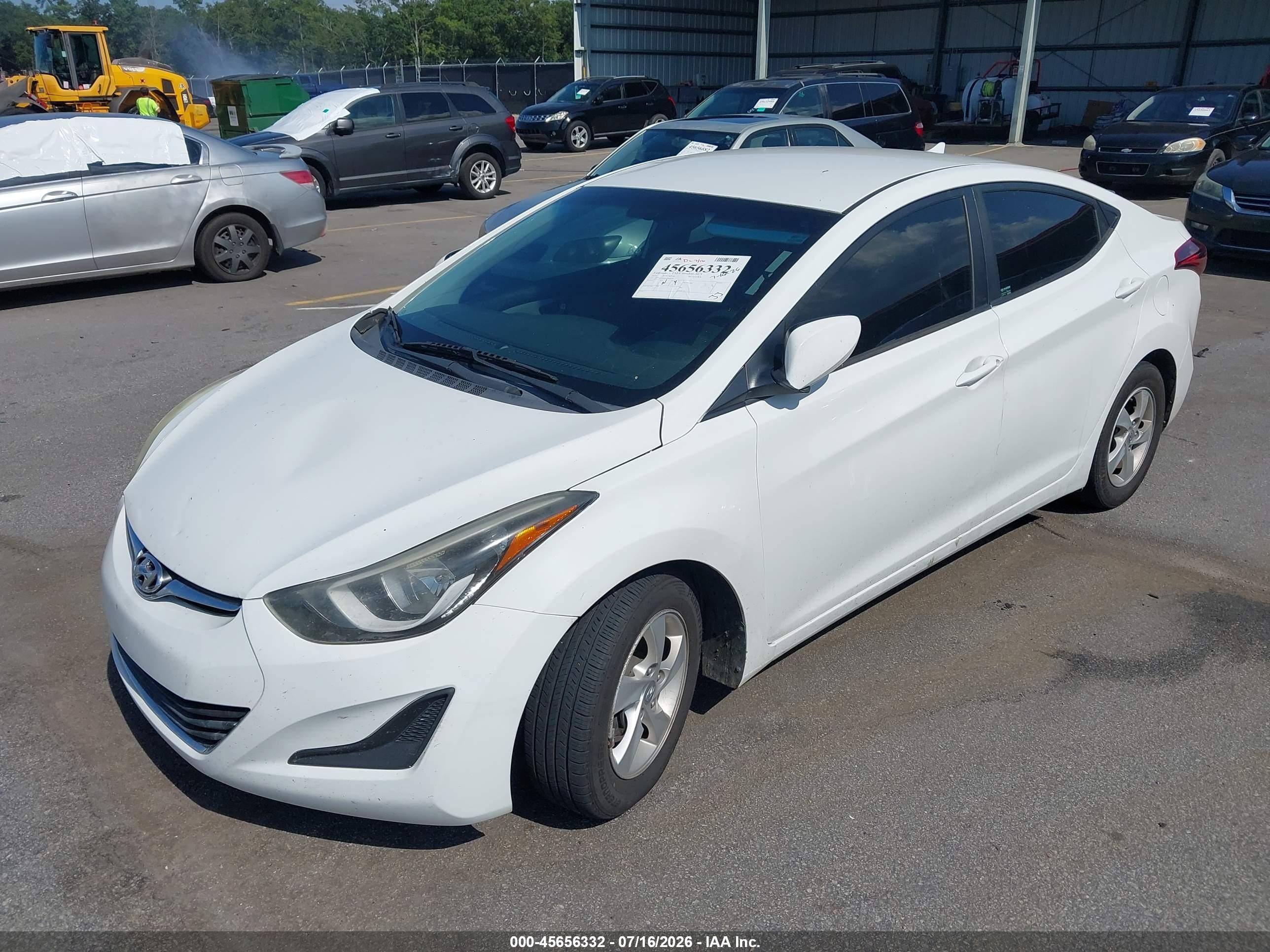 2014 Hyundai Elantra Se White vin: 5NPDH4AE0EH466470