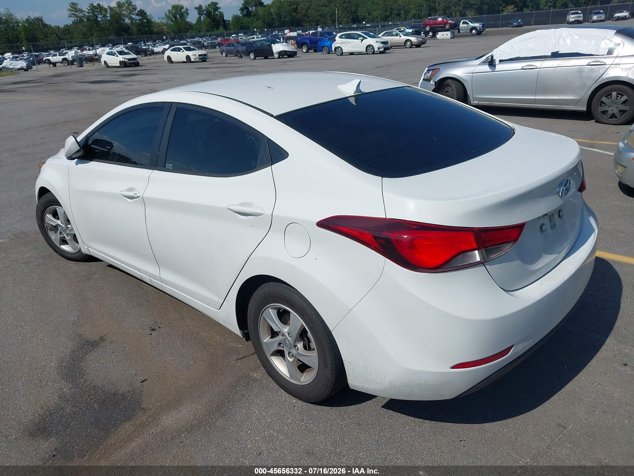 2014 Hyundai Elantra Se White vin: 5NPDH4AE0EH466470