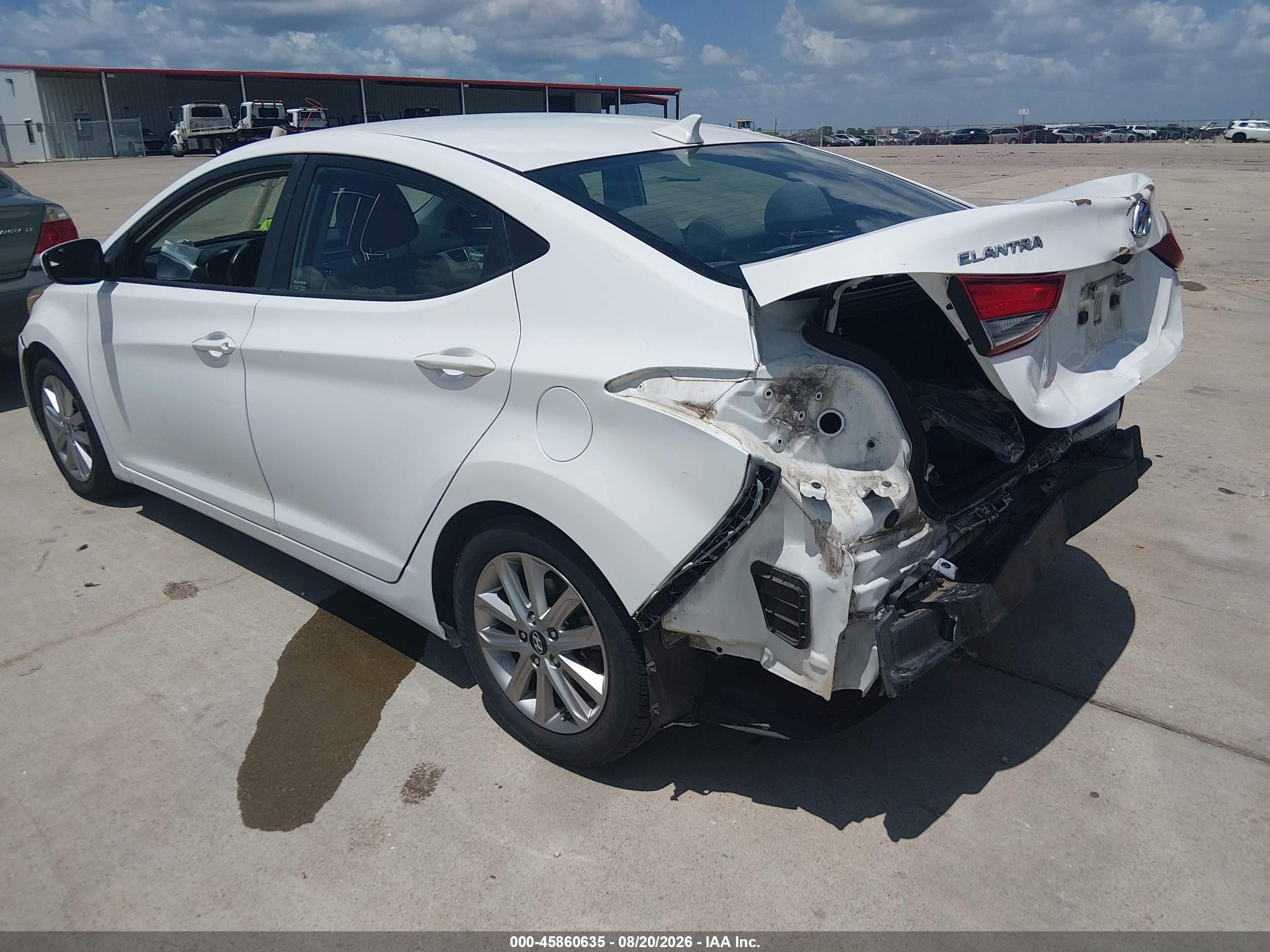 2014 Hyundai Elantra Se White vin: 5NPDH4AE0EH475606