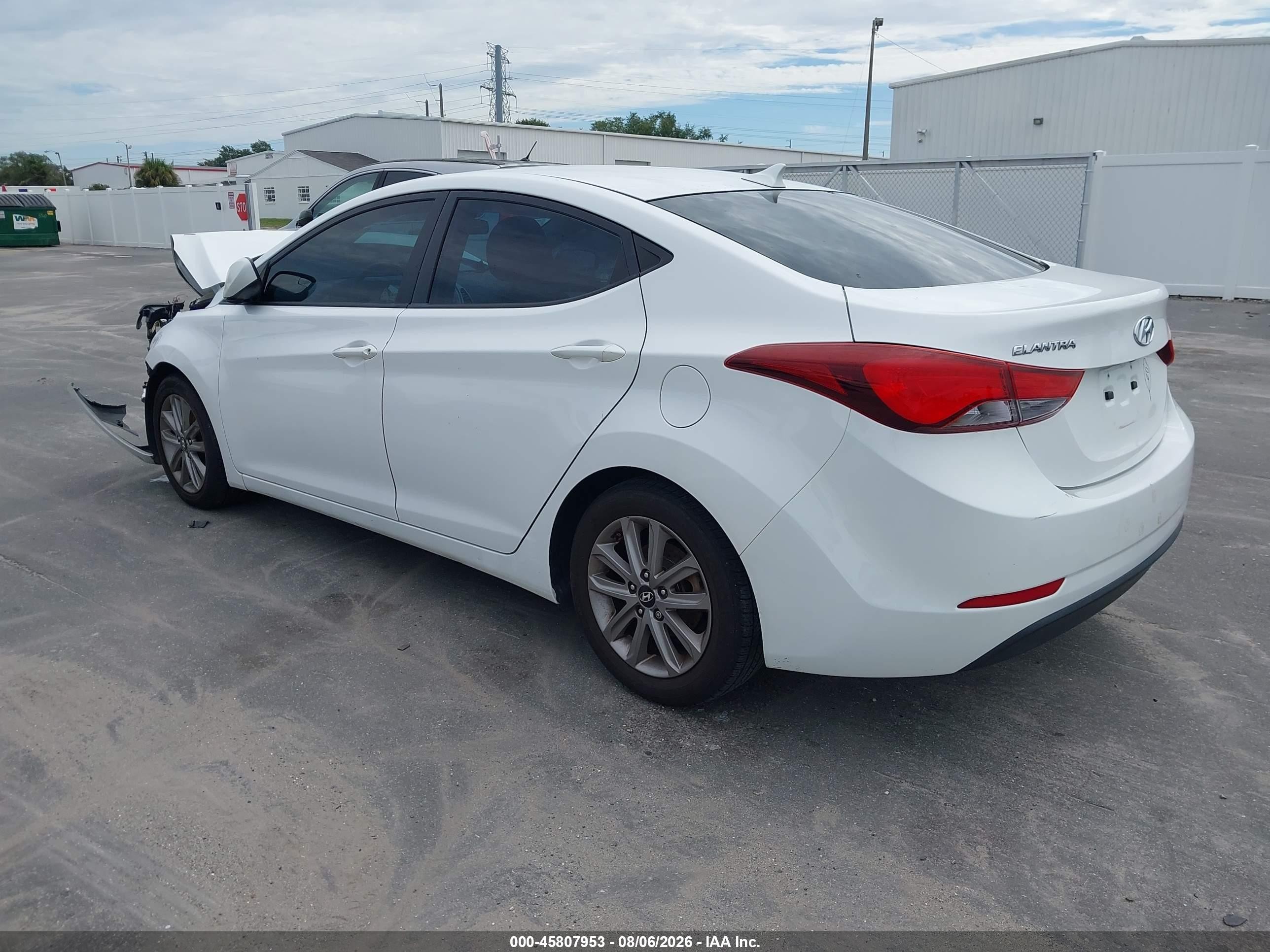 2014 Hyundai Elantra Se White vin: 5NPDH4AE0EH480918