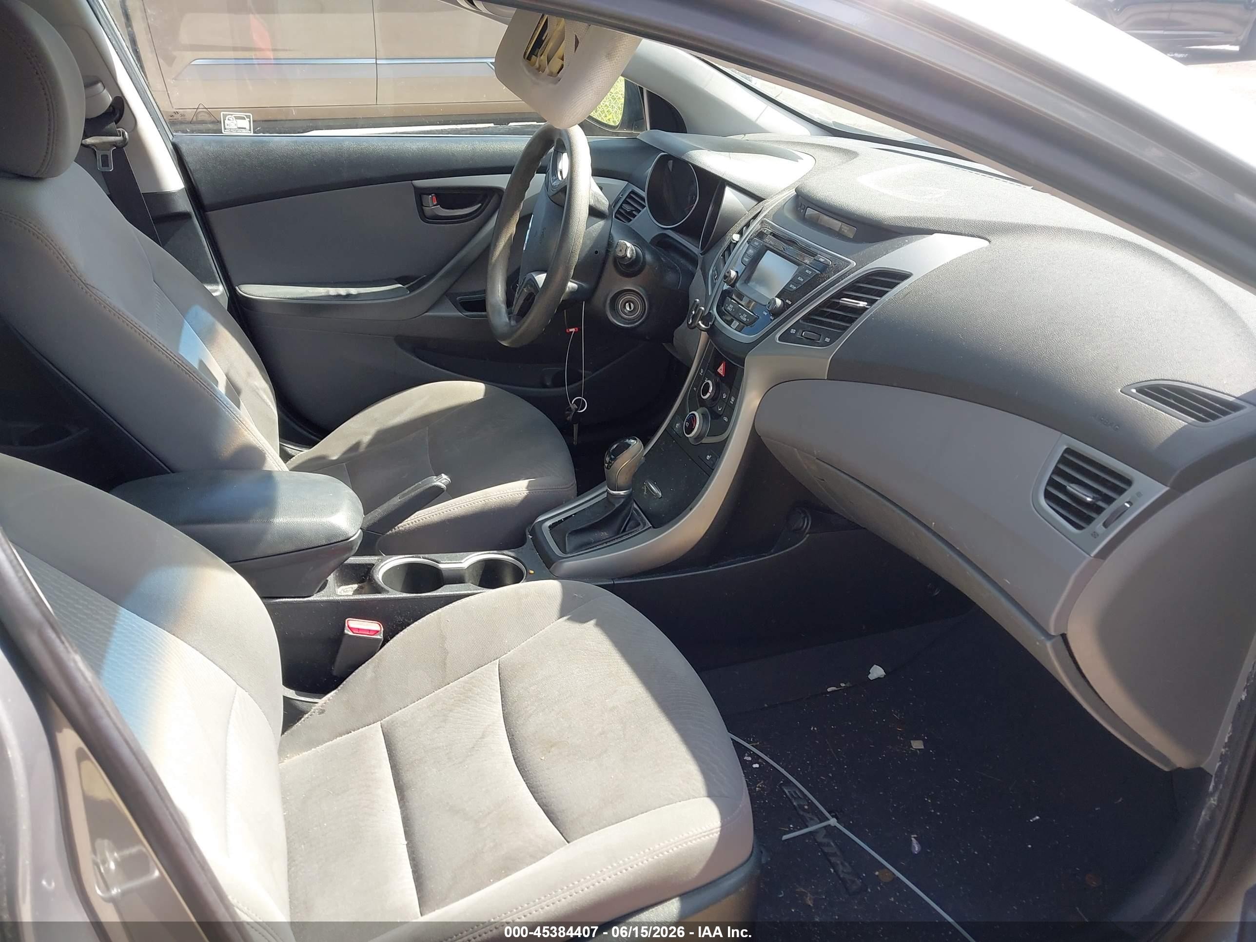 2014 Hyundai Elantra Se Gray vin: 5NPDH4AE0EH483480