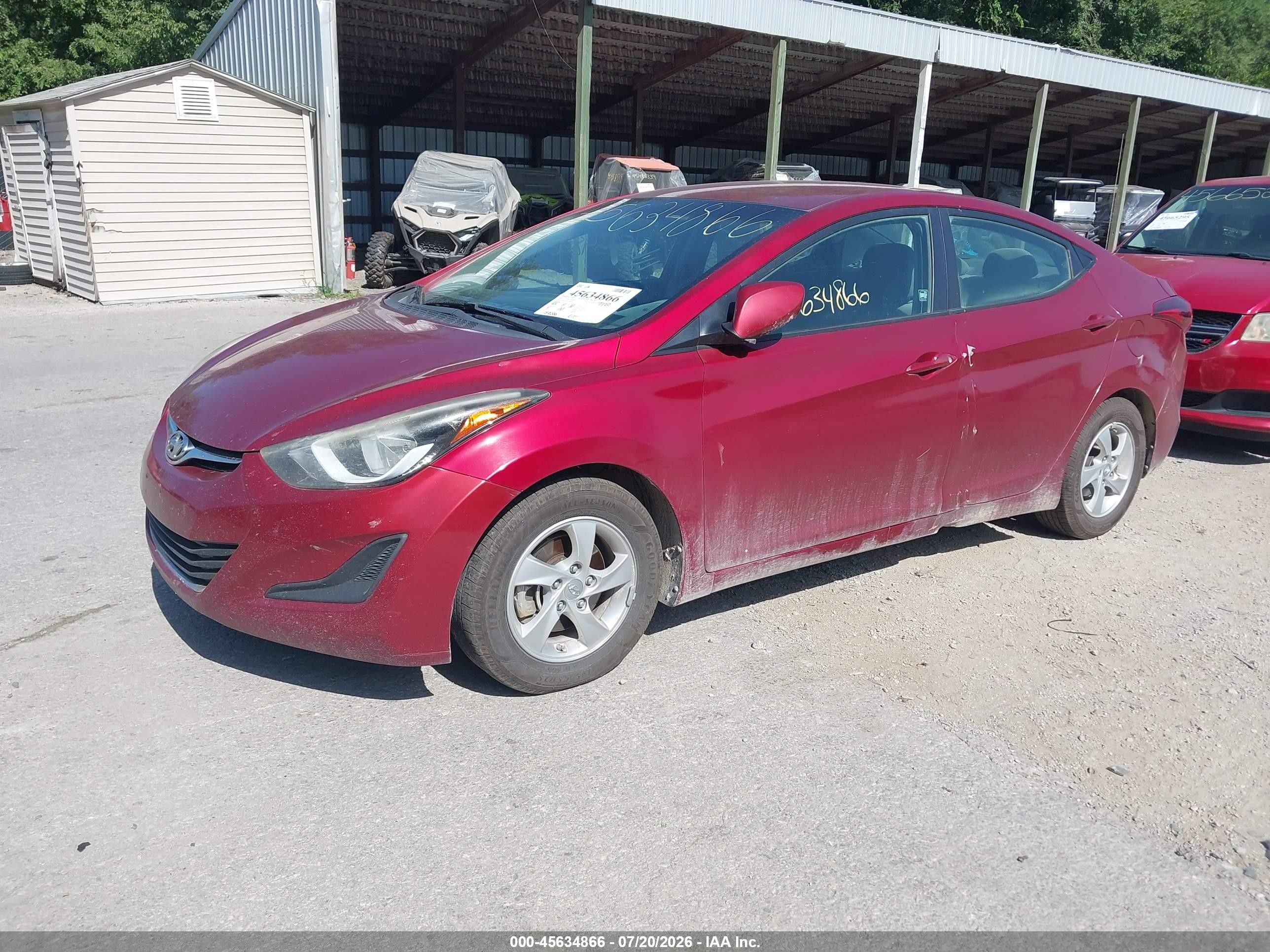 2014 Hyundai Elantra Se Red vin: 5NPDH4AE0EH486296