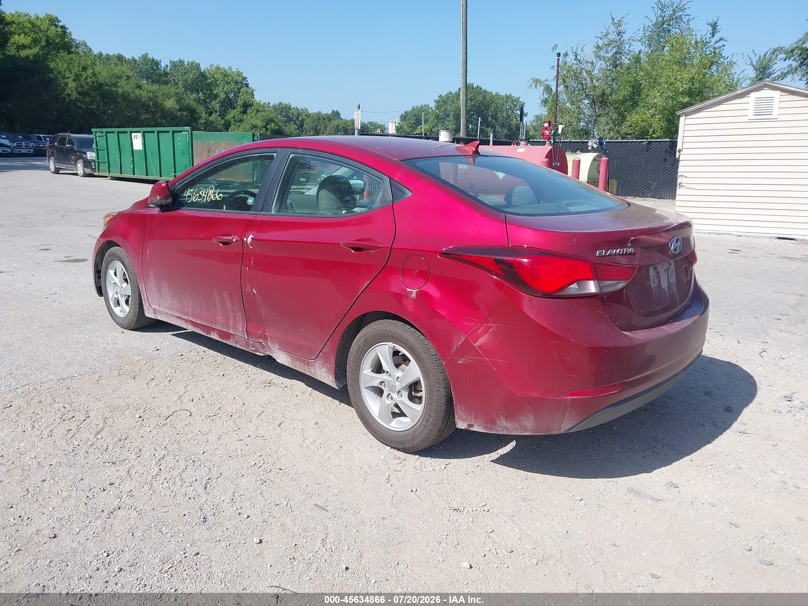 2014 Hyundai Elantra Se Red vin: 5NPDH4AE0EH486296