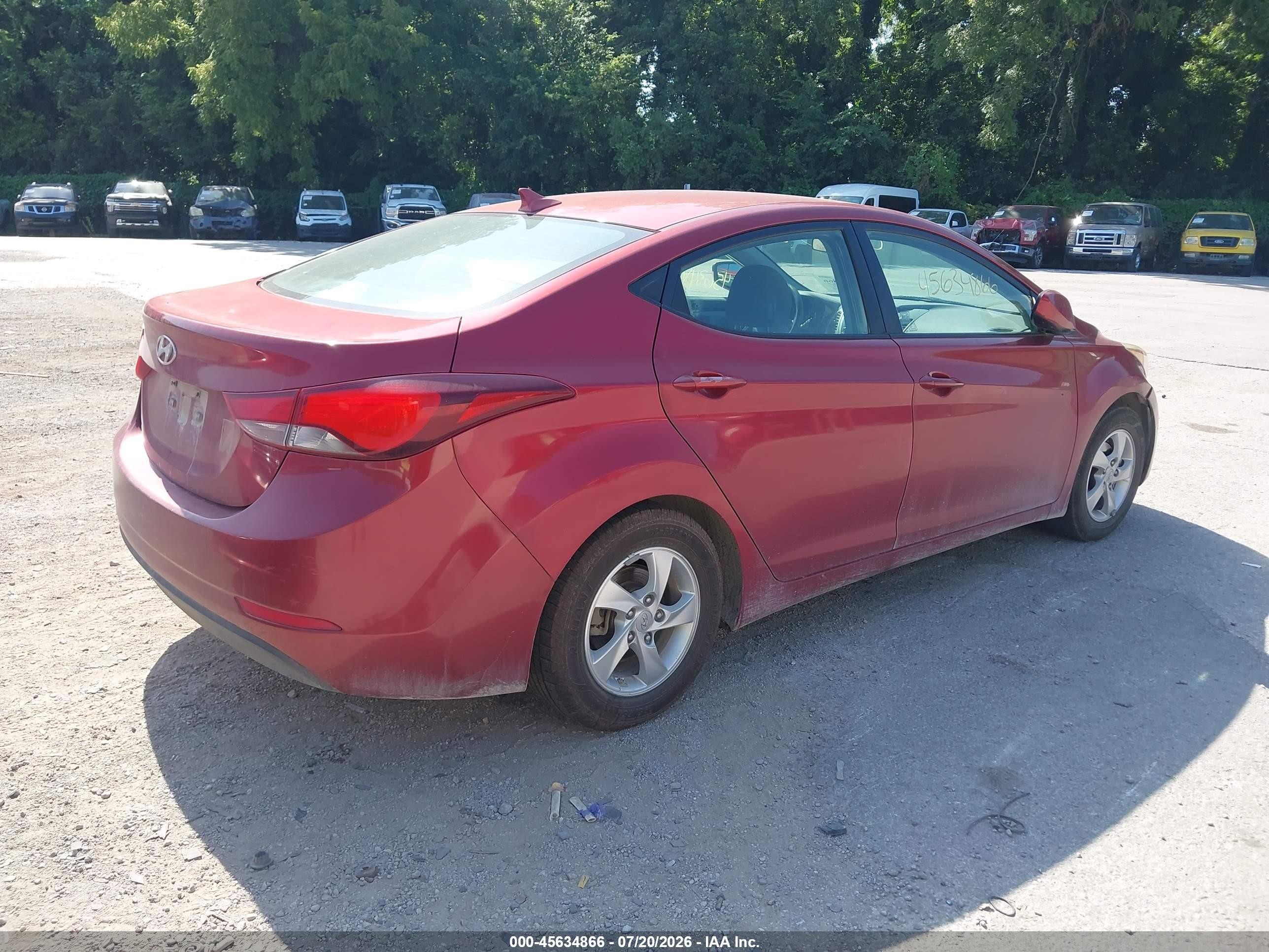 2014 Hyundai Elantra Se Red vin: 5NPDH4AE0EH486296