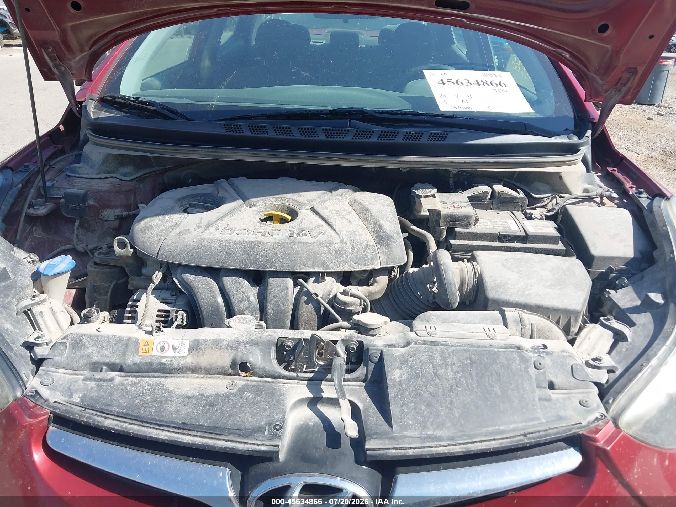 2014 Hyundai Elantra Se Red vin: 5NPDH4AE0EH486296