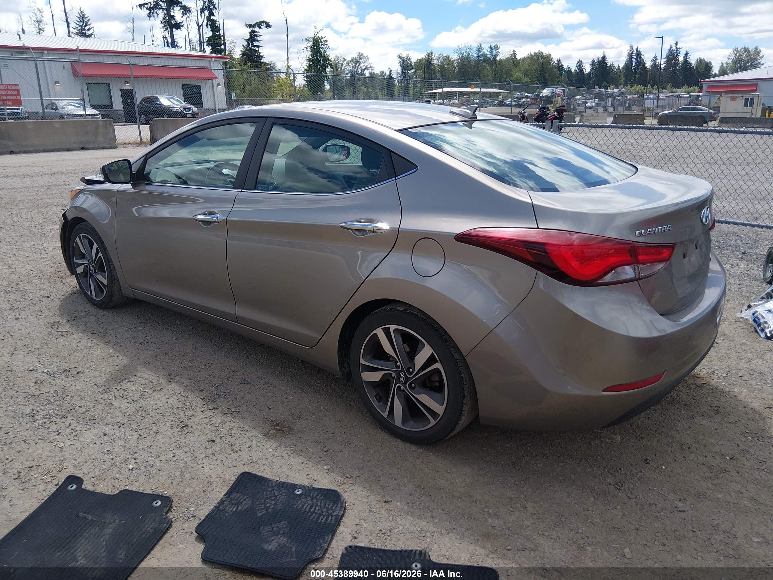 2014 Hyundai Elantra Limited Tan vin: 5NPDH4AE0EH488856