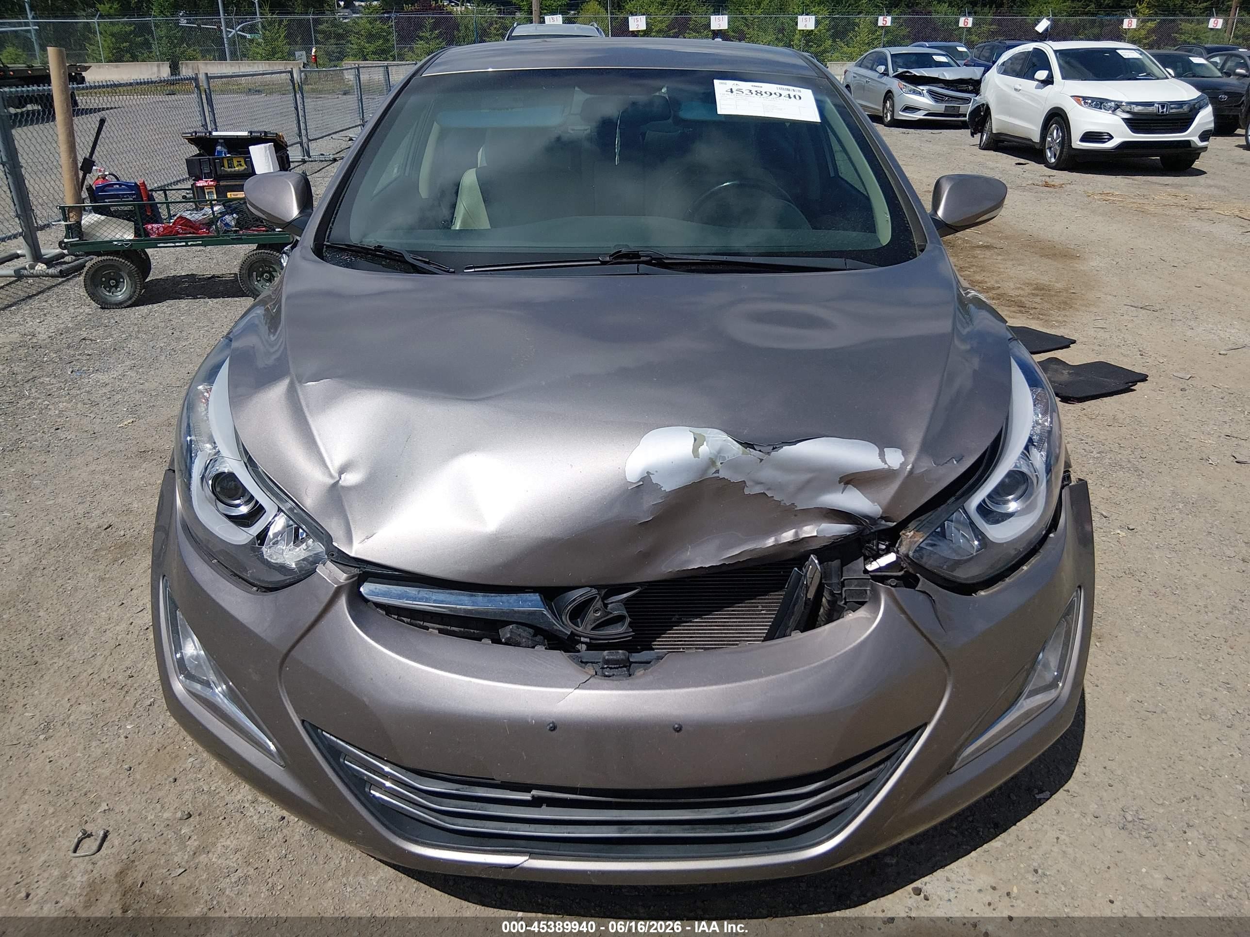 2014 Hyundai Elantra Limited Tan vin: 5NPDH4AE0EH488856