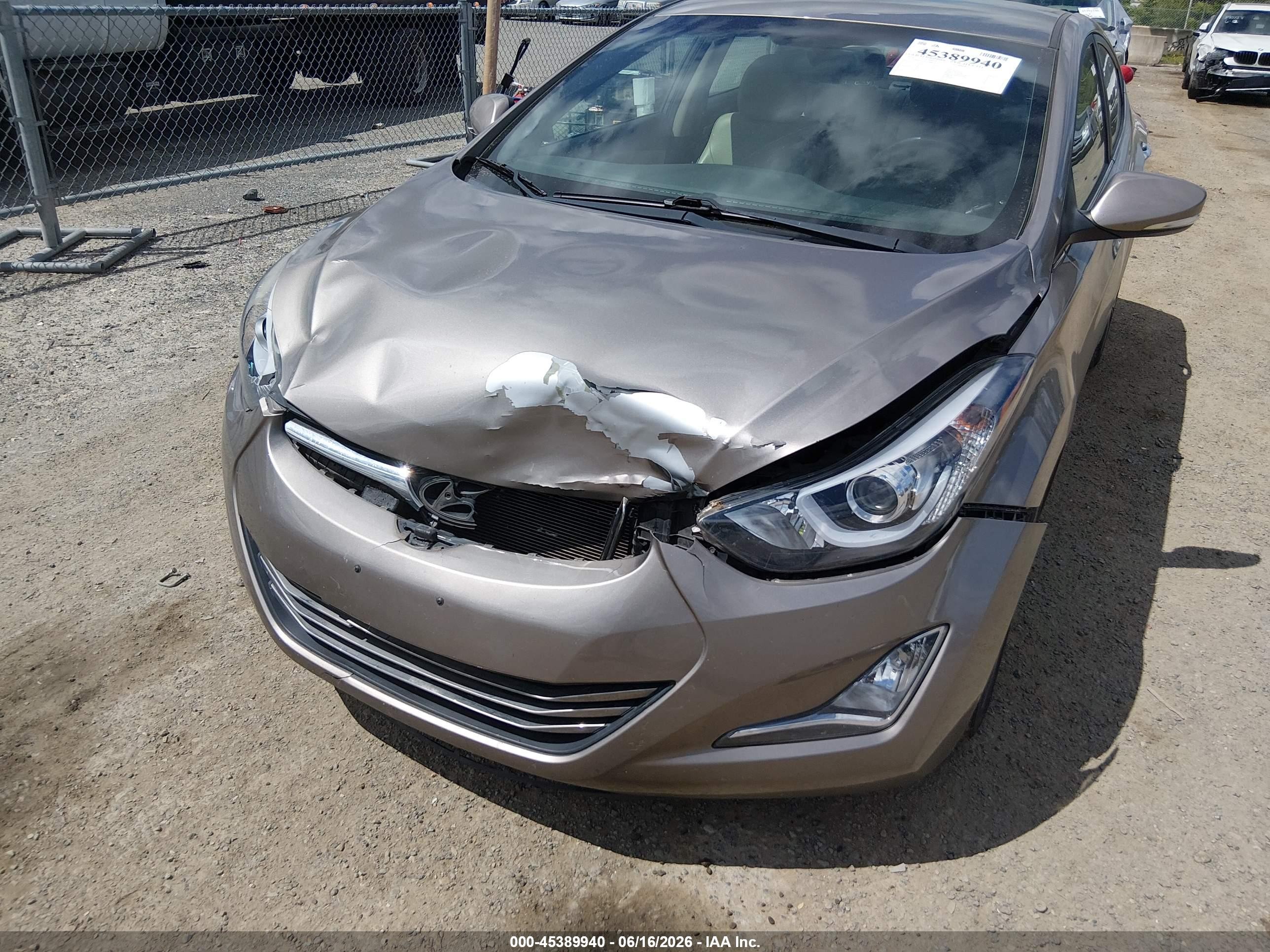 2014 Hyundai Elantra Limited Tan vin: 5NPDH4AE0EH488856