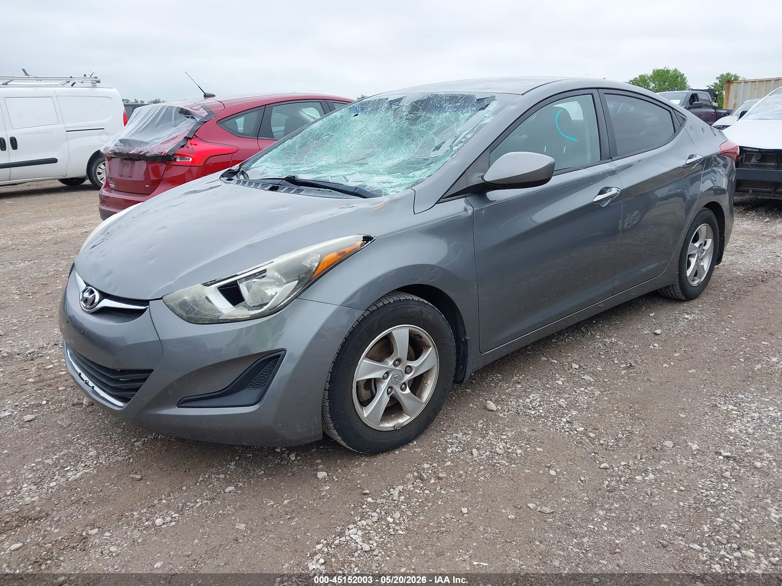 2014 Hyundai Elantra Se Gray vin: 5NPDH4AE0EH490297