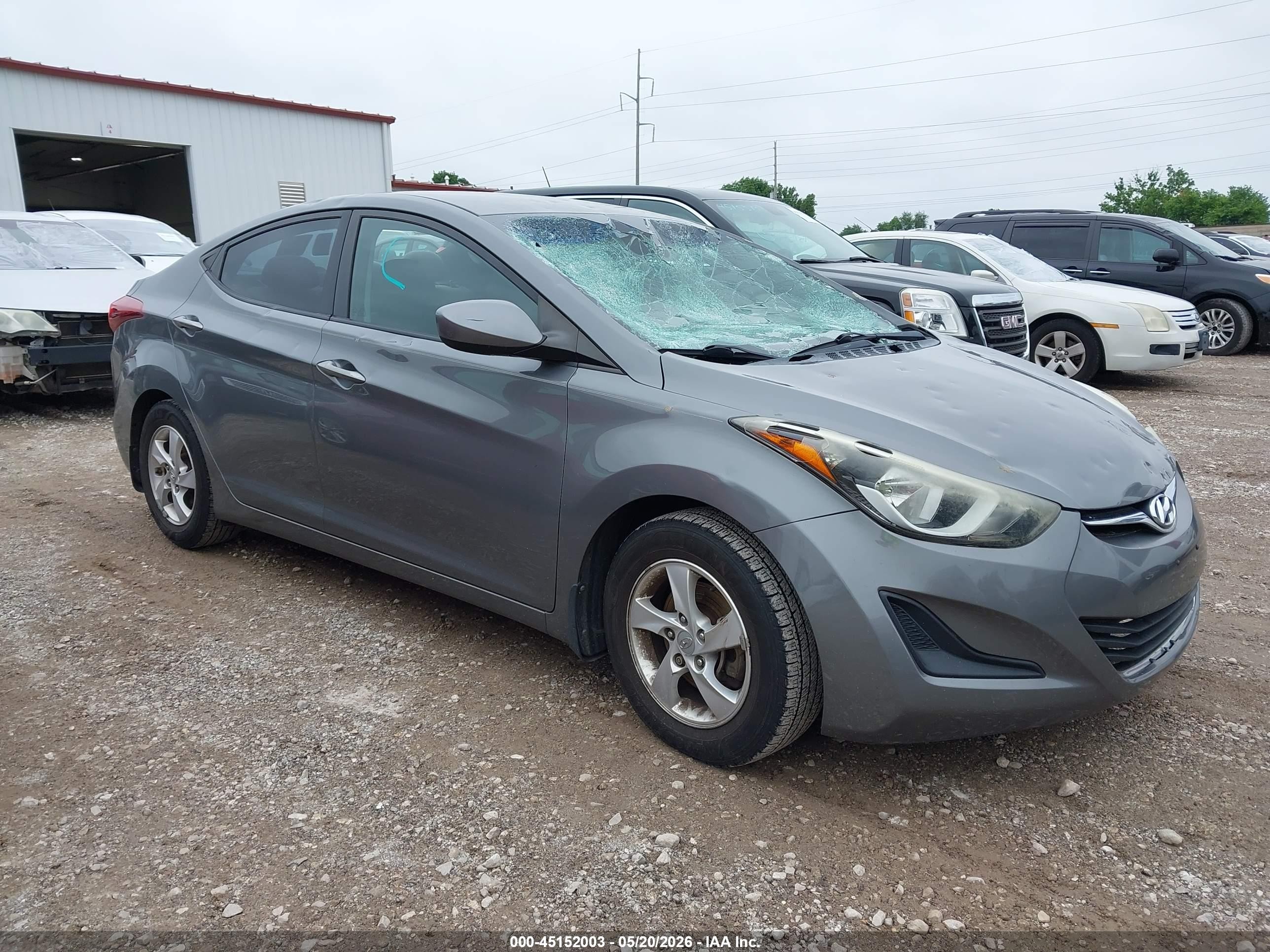2014 Hyundai Elantra Se Gray vin: 5NPDH4AE0EH490297