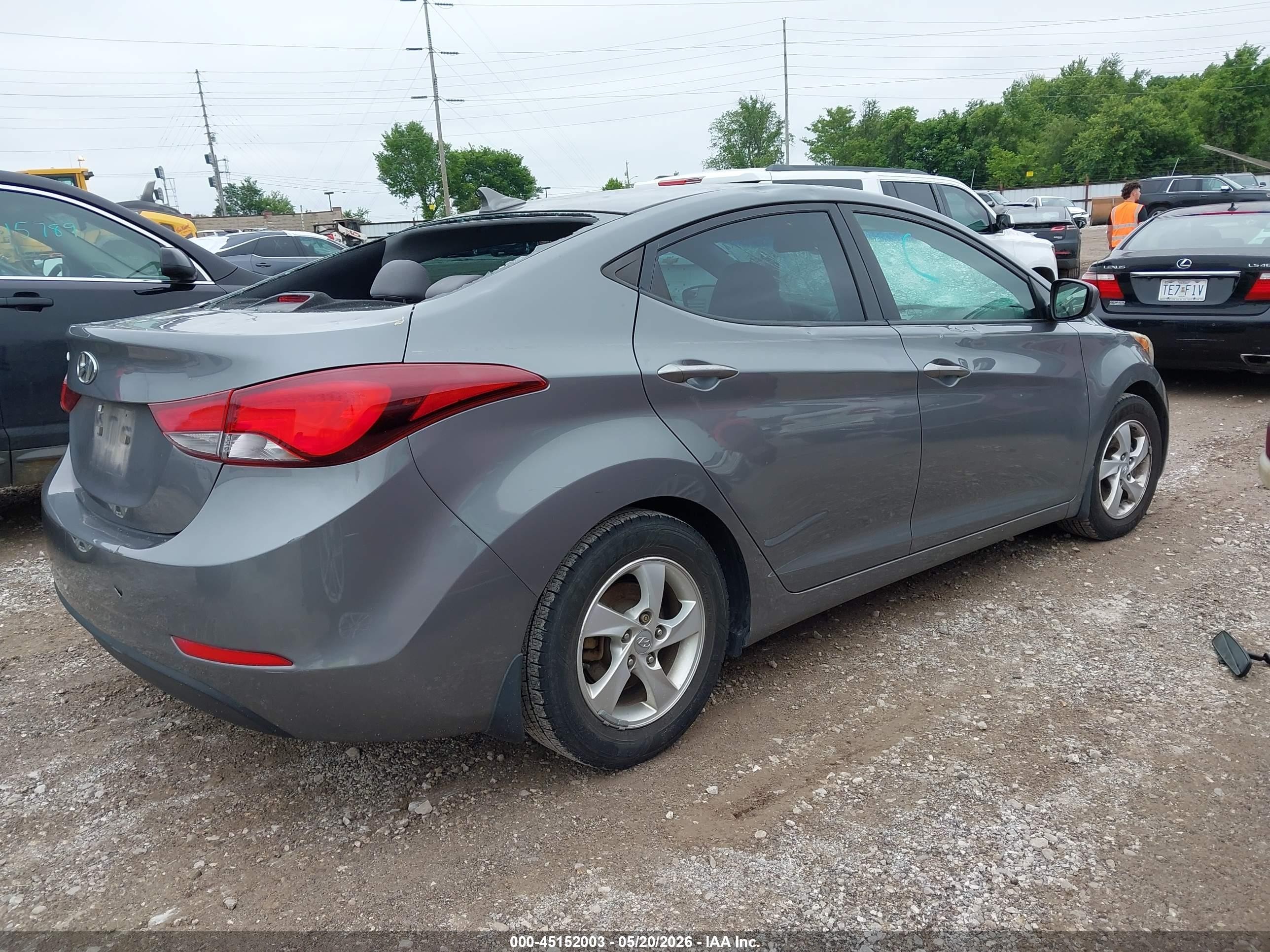 2014 Hyundai Elantra Se Gray vin: 5NPDH4AE0EH490297