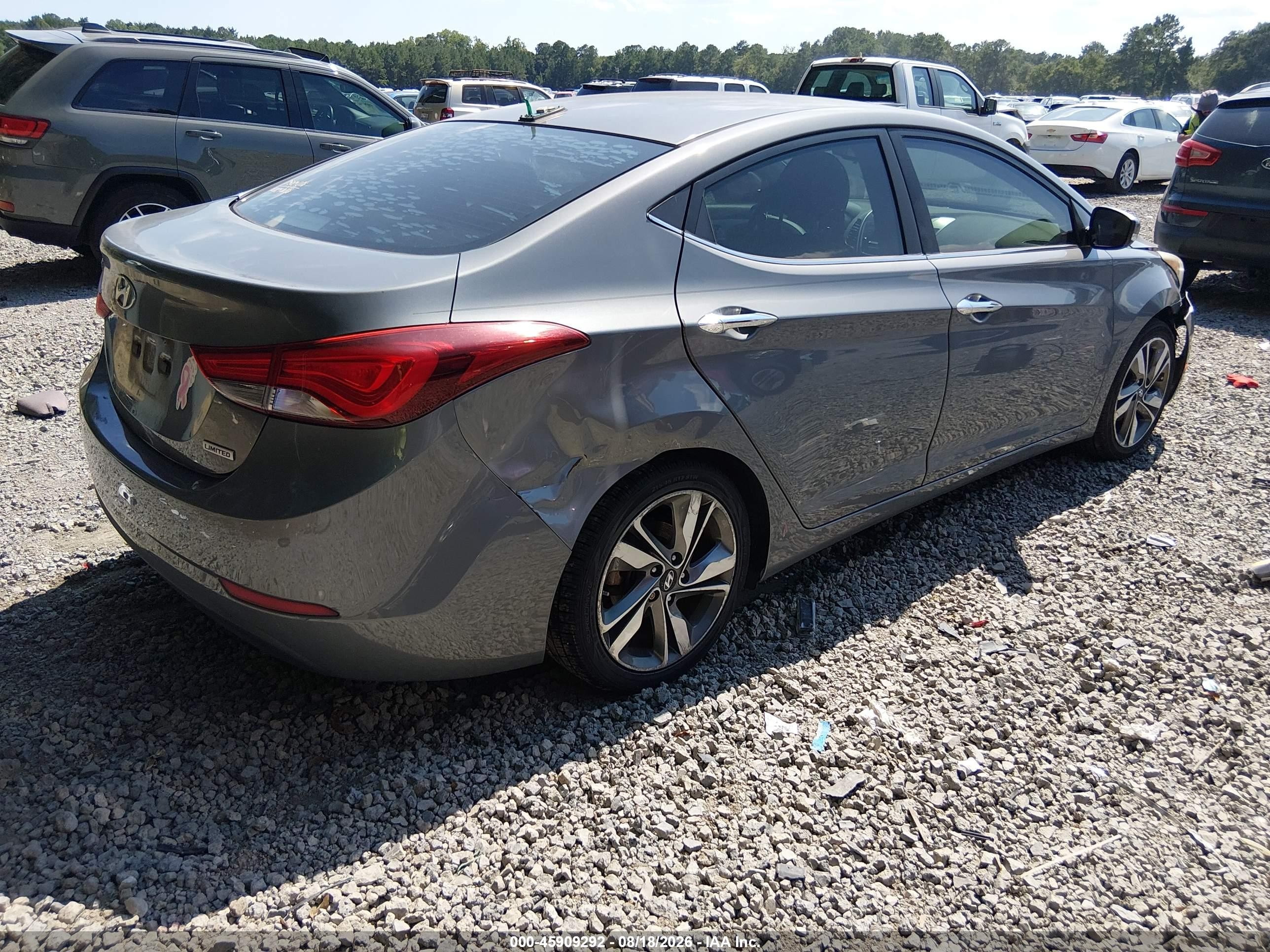 2014 Hyundai Elantra Limited Gray vin: 5NPDH4AE0EH493572