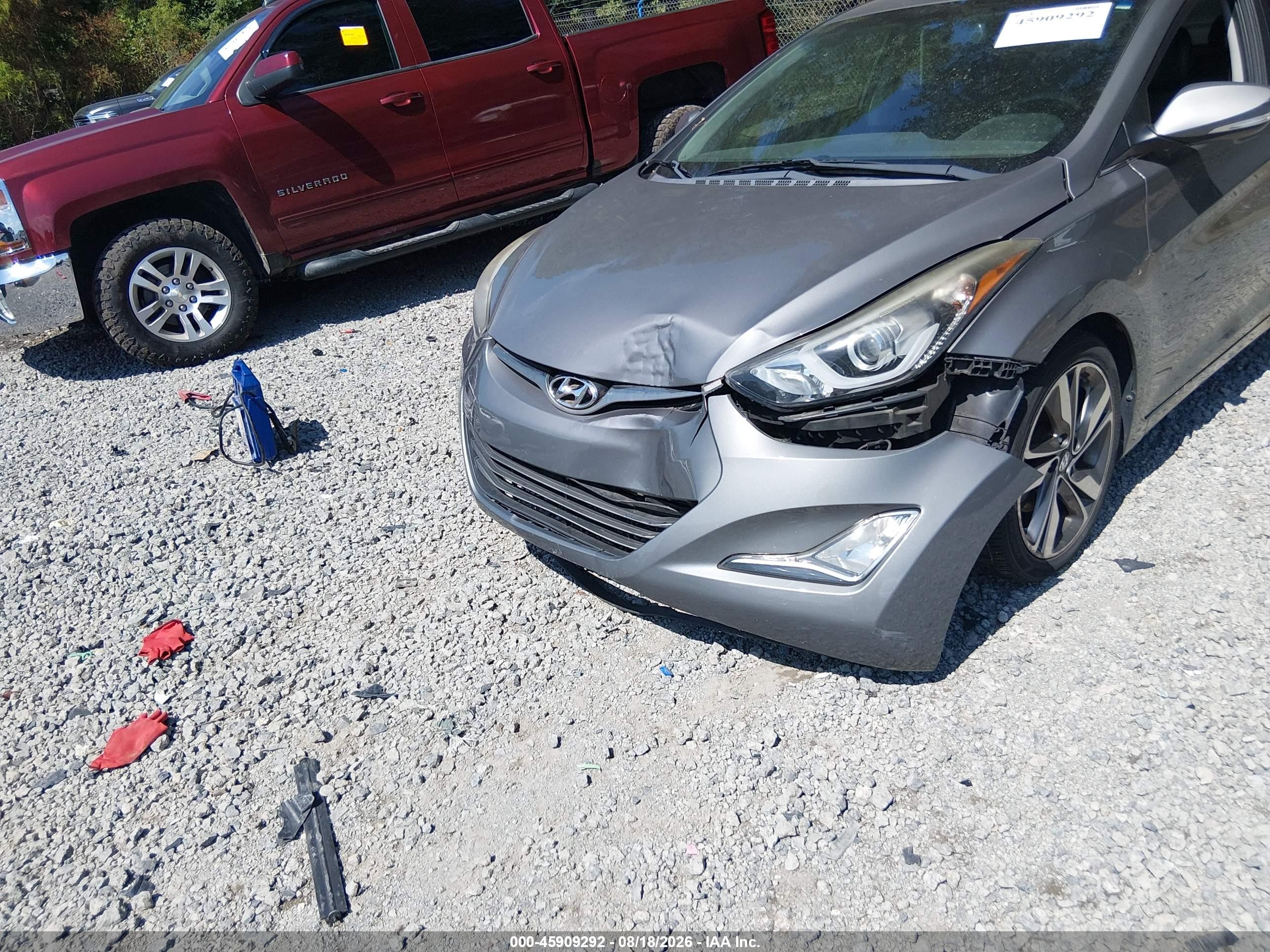 2014 Hyundai Elantra Limited Gray vin: 5NPDH4AE0EH493572
