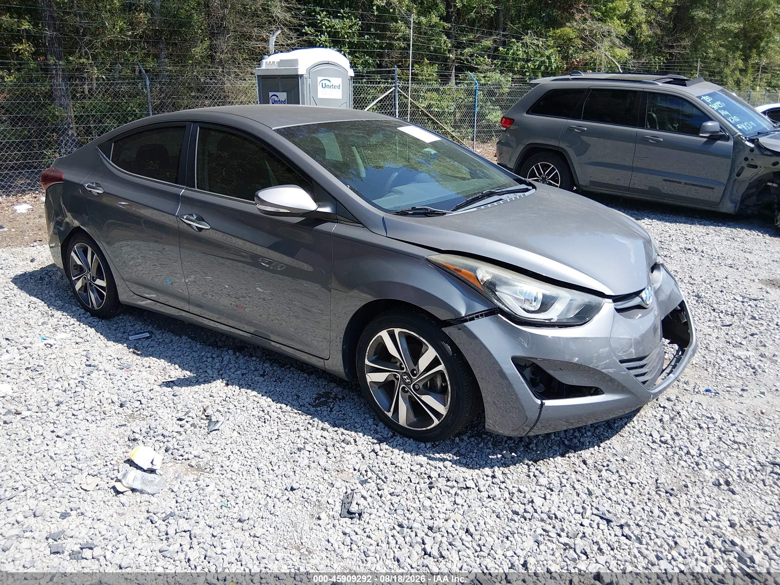 2014 Hyundai Elantra Limited Gray vin: 5NPDH4AE0EH493572