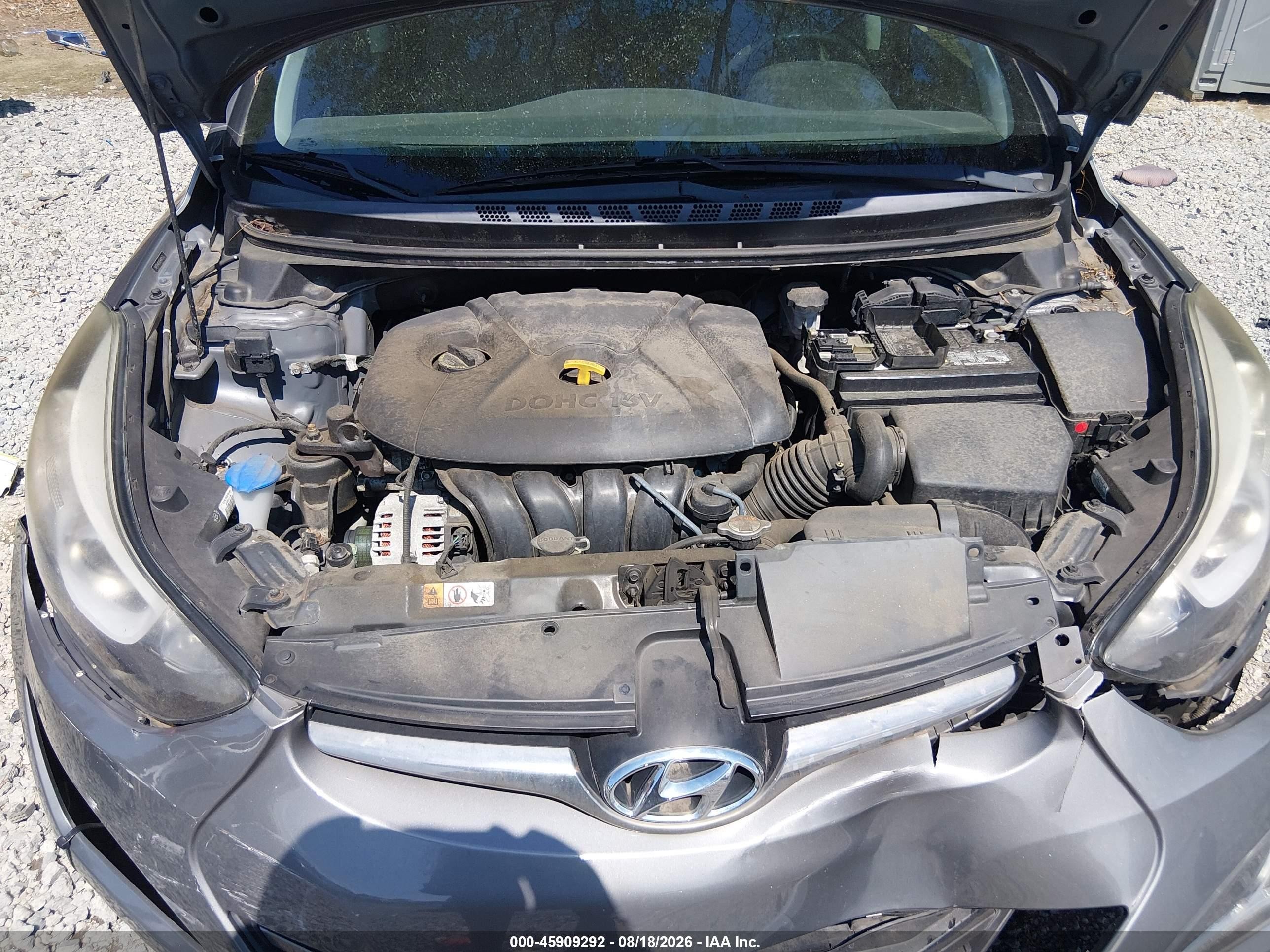 2014 Hyundai Elantra Limited Gray vin: 5NPDH4AE0EH493572