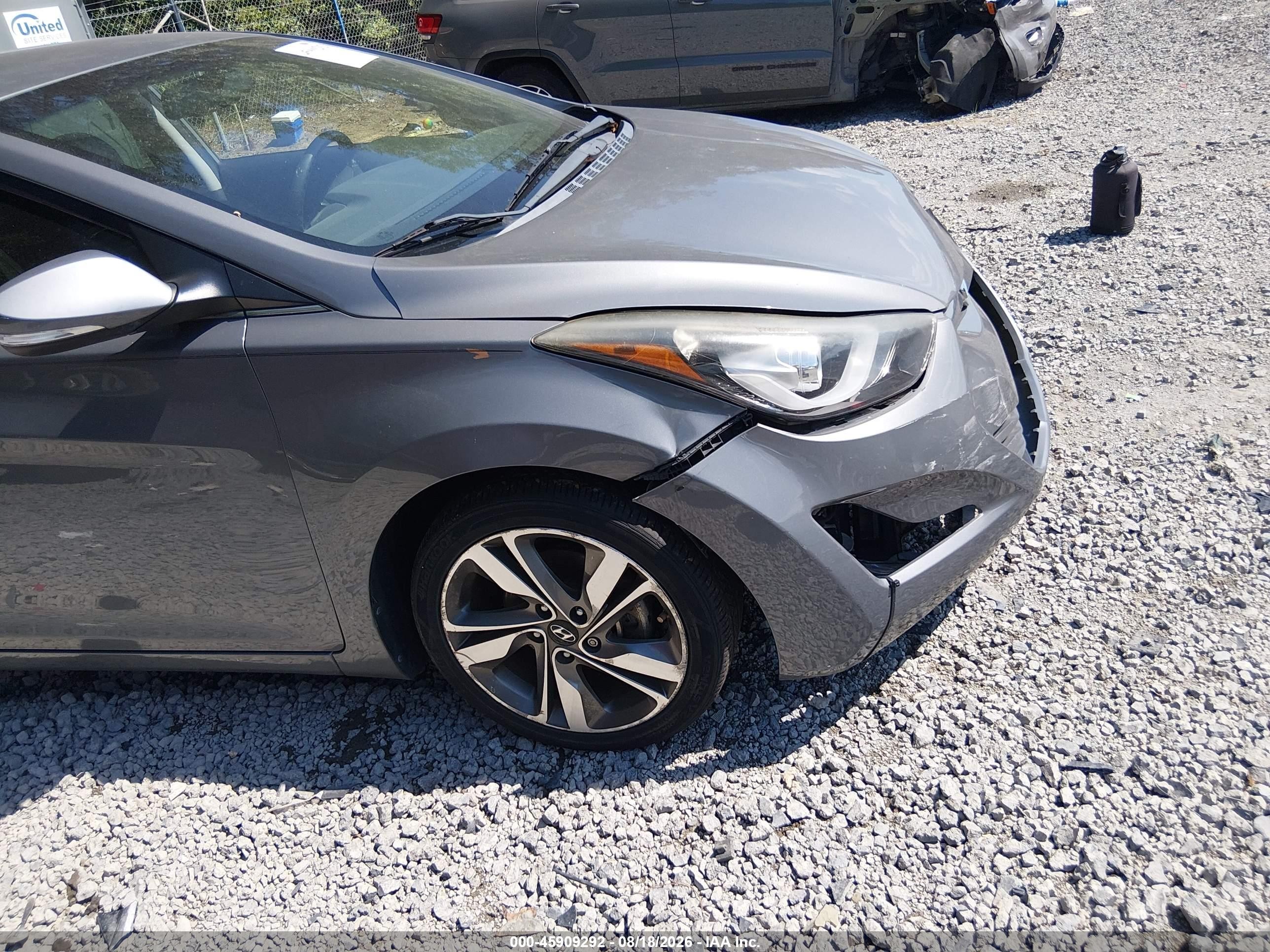 2014 Hyundai Elantra Limited Gray vin: 5NPDH4AE0EH493572