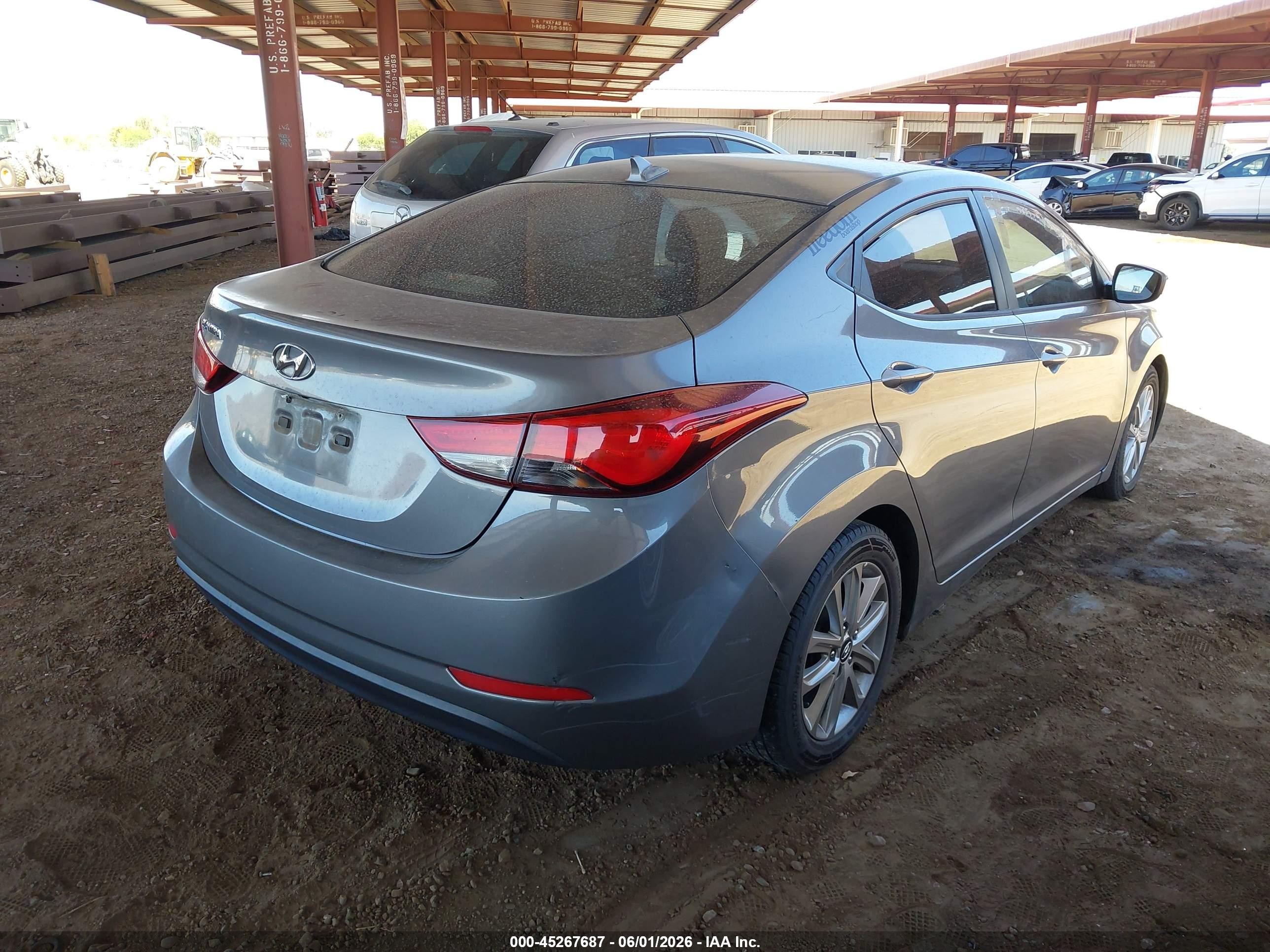 2014 Hyundai Elantra Se Gray vin: 5NPDH4AE0EH502173