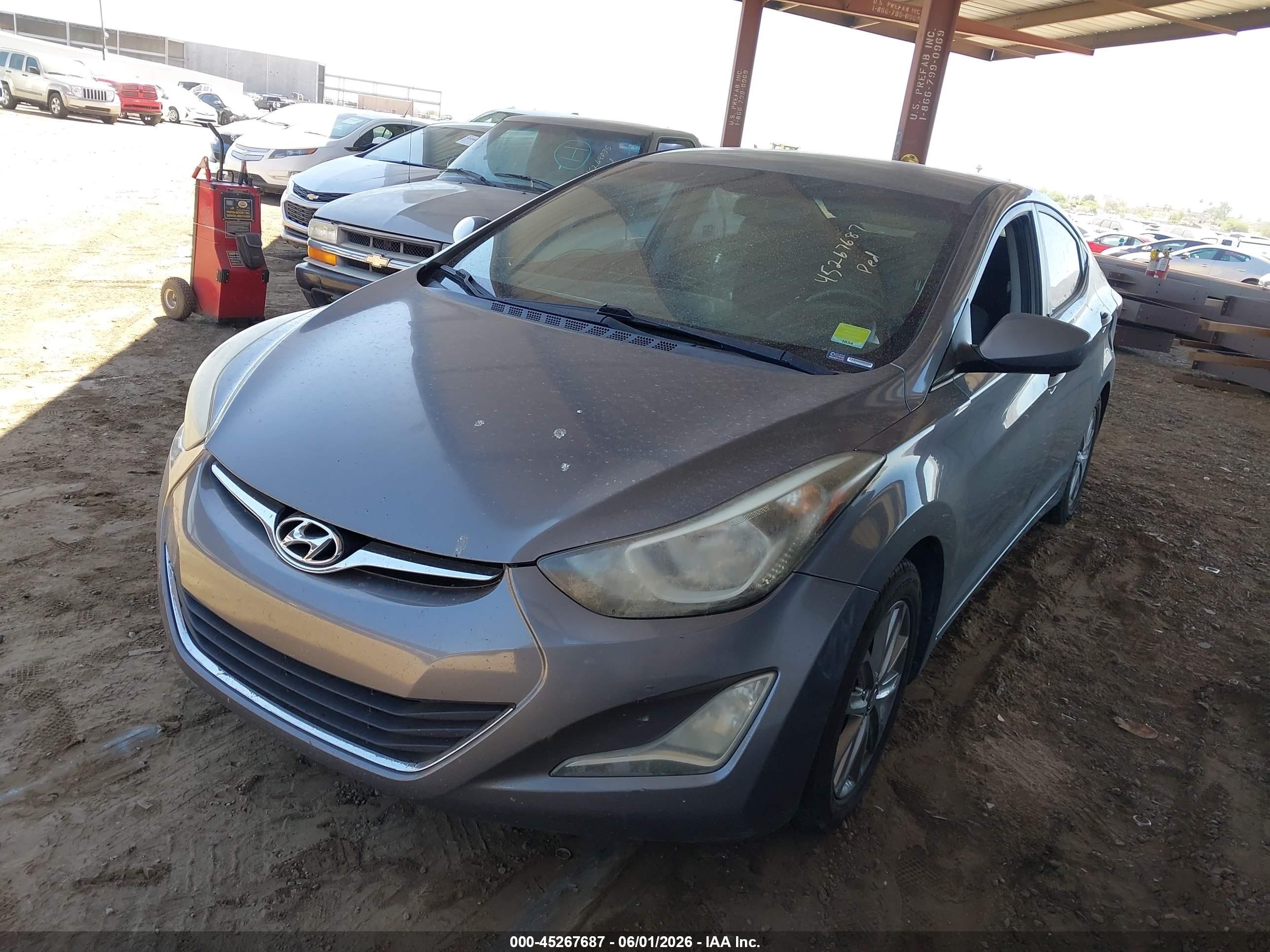 2014 Hyundai Elantra Se Gray vin: 5NPDH4AE0EH502173