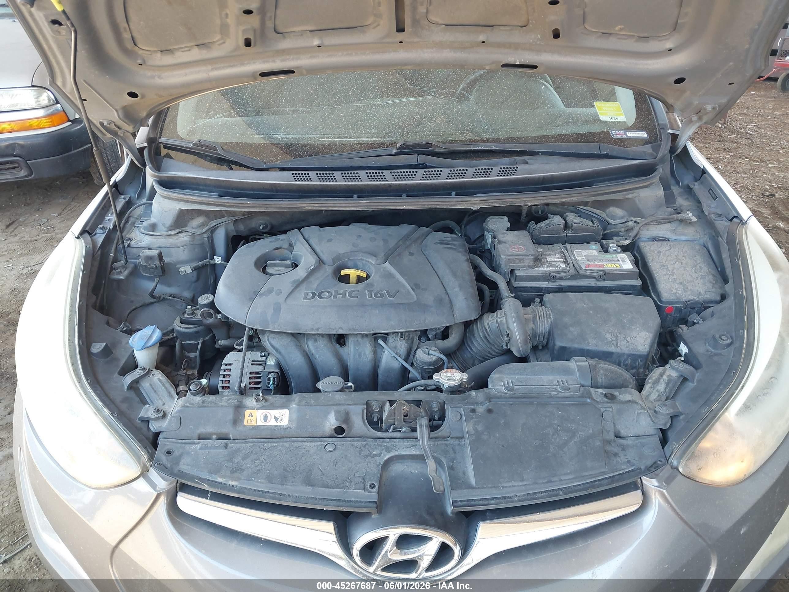 2014 Hyundai Elantra Se Gray vin: 5NPDH4AE0EH502173
