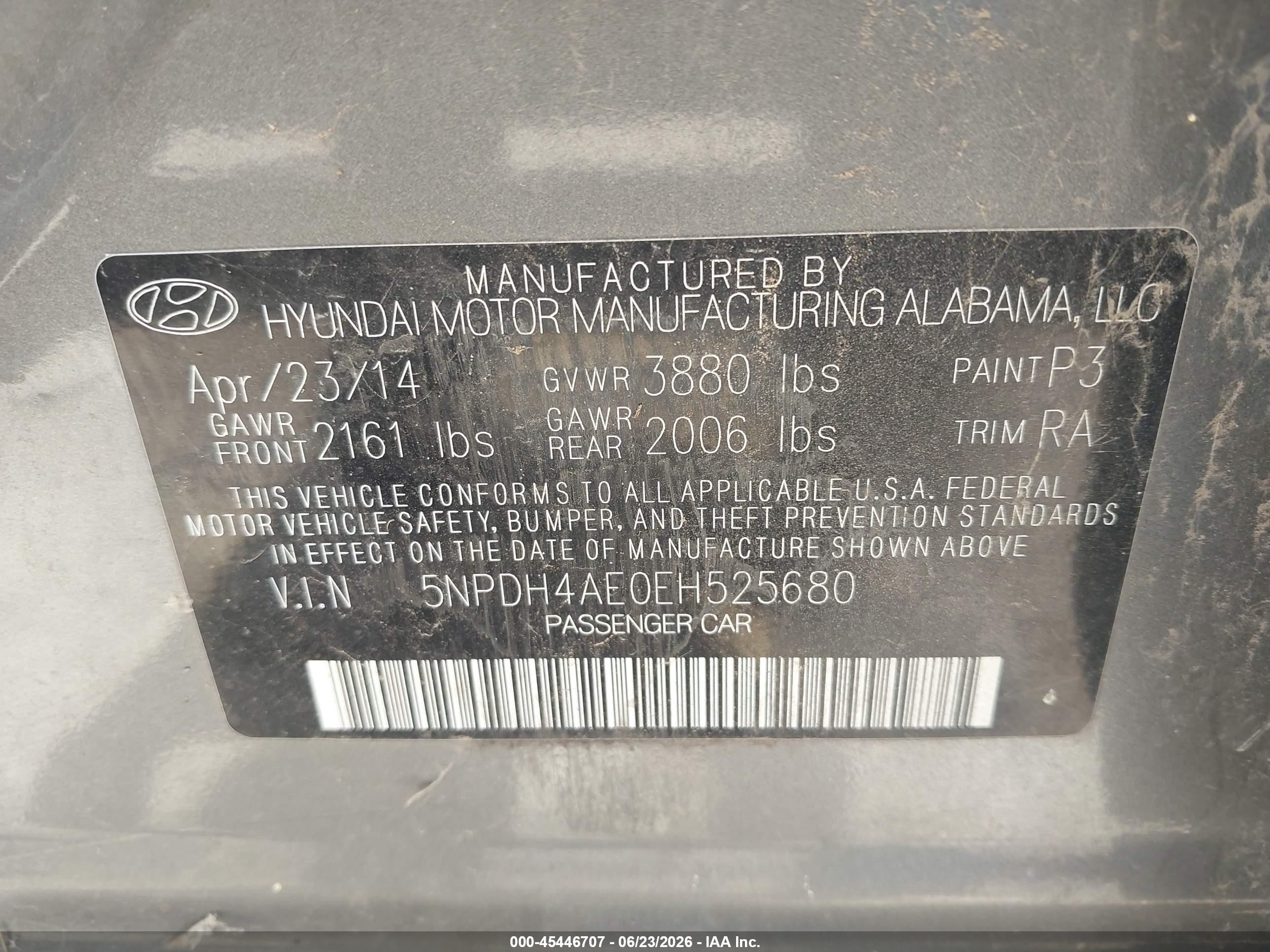 2014 Hyundai Elantra Se Серый vin: 5NPDH4AE0EH525680