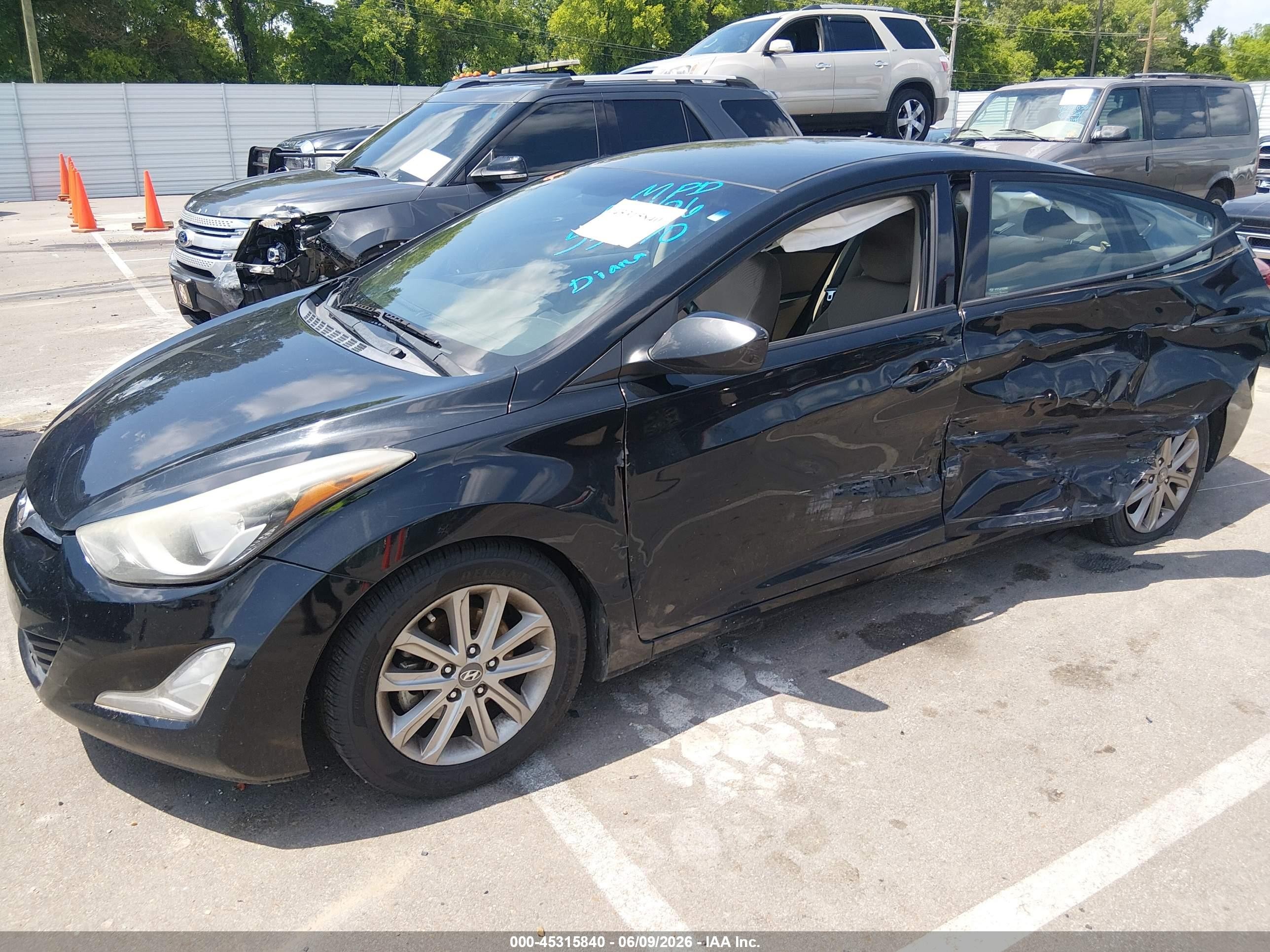 2014 Hyundai Elantra Se Black vin: 5NPDH4AE0EH534170