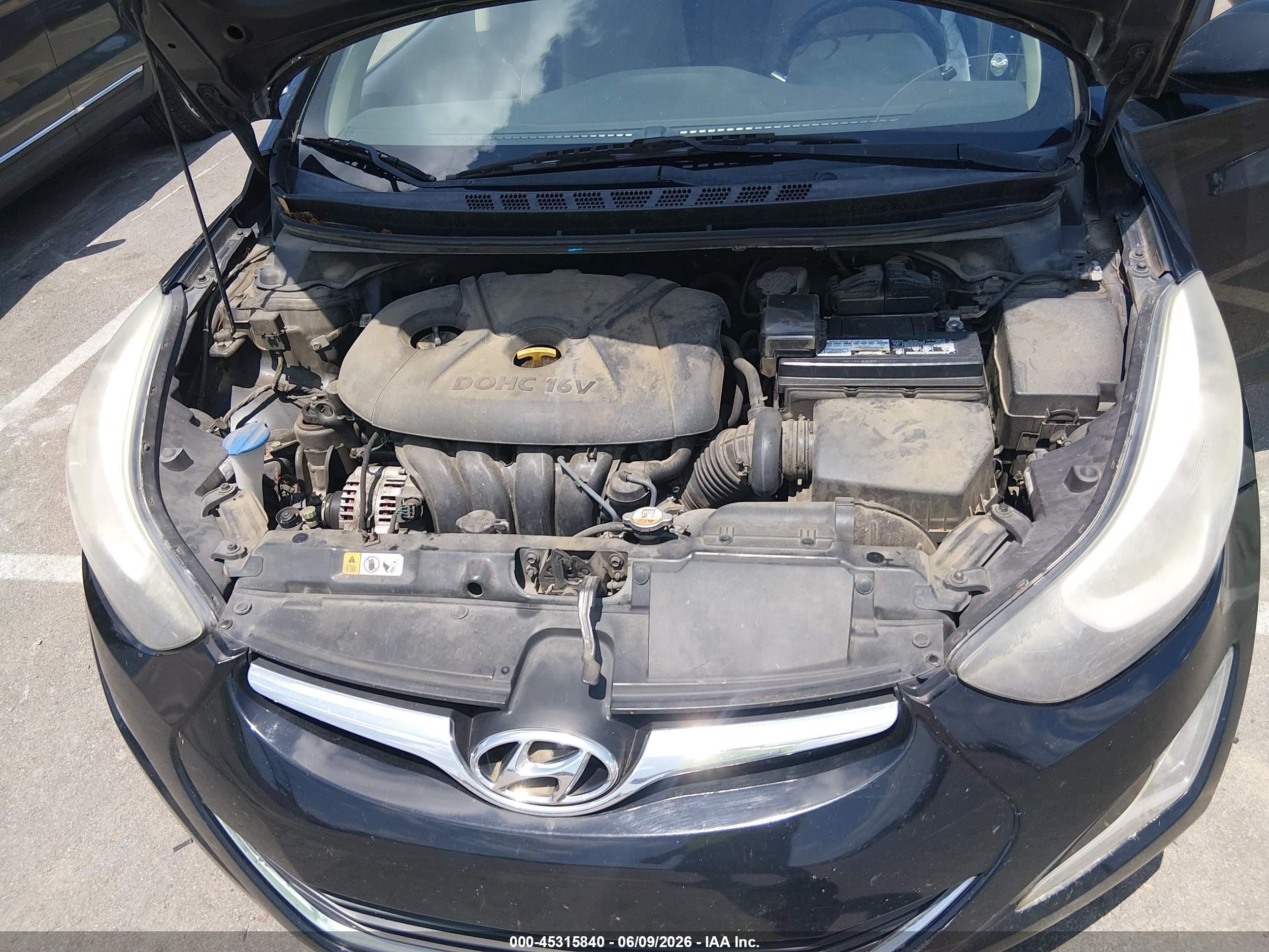2014 Hyundai Elantra Se Black vin: 5NPDH4AE0EH534170