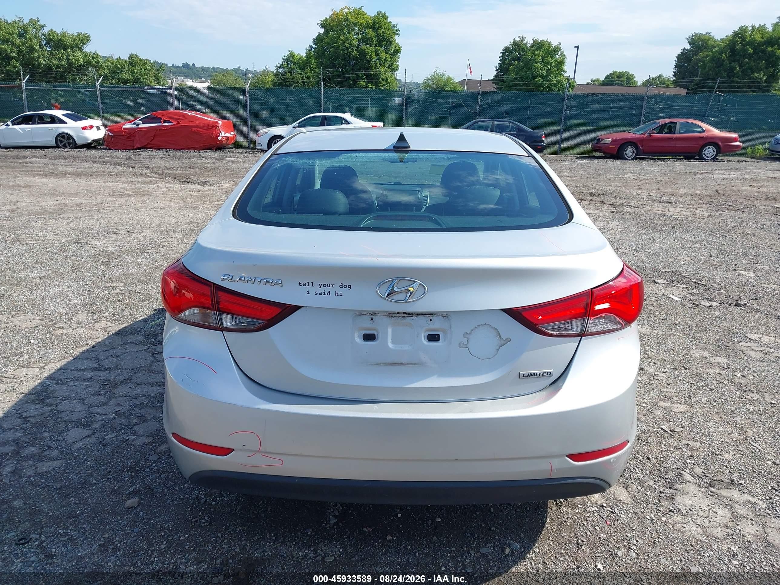 2015 Hyundai Elantra Limited Silver vin: 5NPDH4AE0FH548006
