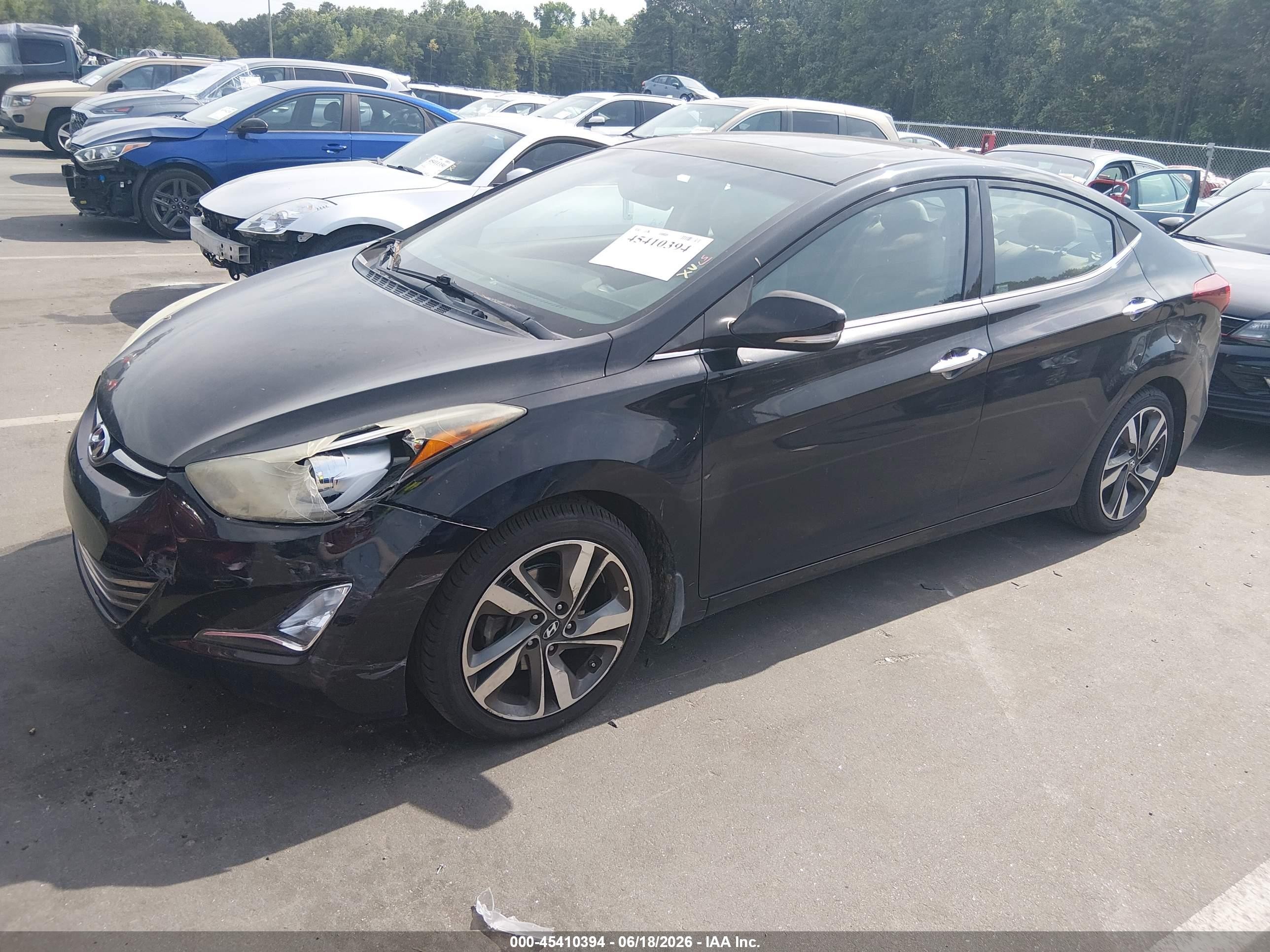 2015 Hyundai Elantra Limited Black vin: 5NPDH4AE0FH549656