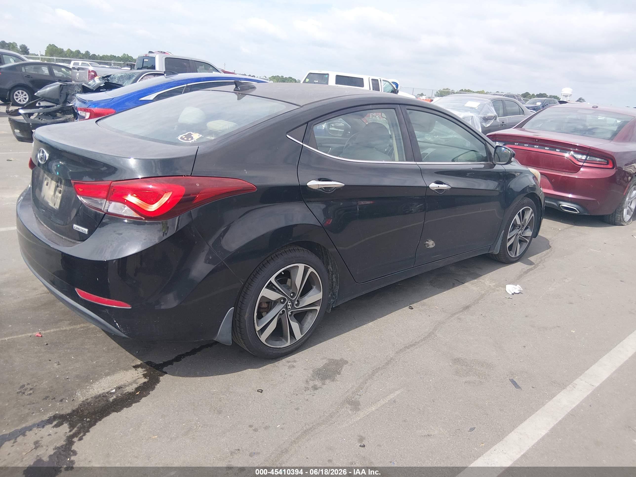 2015 Hyundai Elantra Limited Black vin: 5NPDH4AE0FH549656
