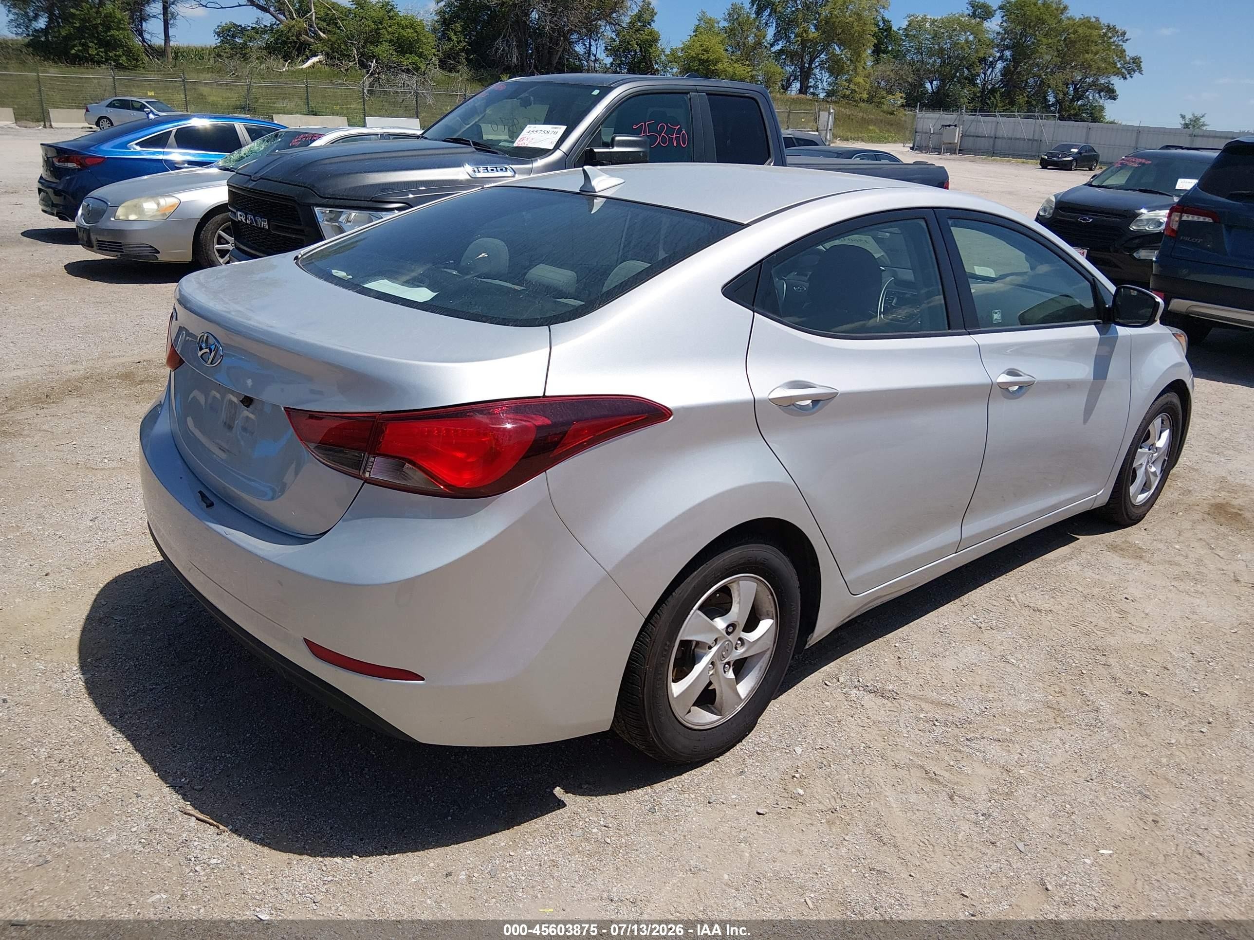2015 Hyundai Elantra Se Silver vin: 5NPDH4AE0FH556736