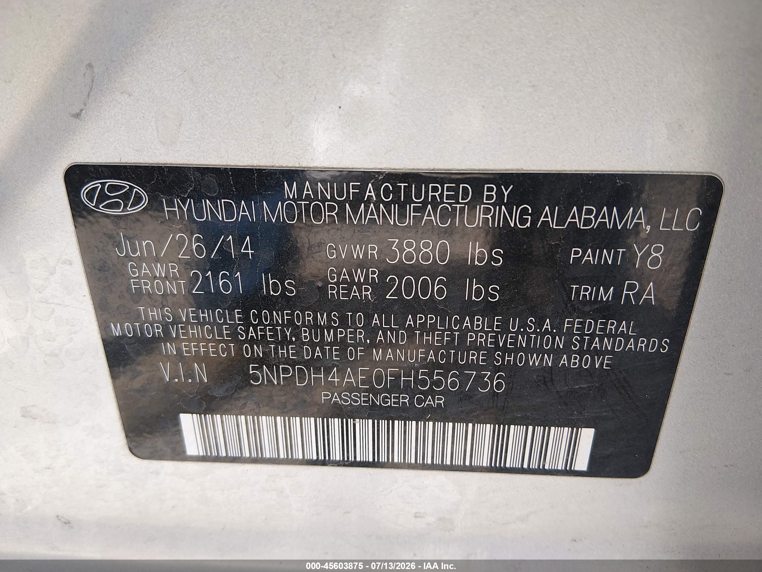 2015 Hyundai Elantra Se Silver vin: 5NPDH4AE0FH556736