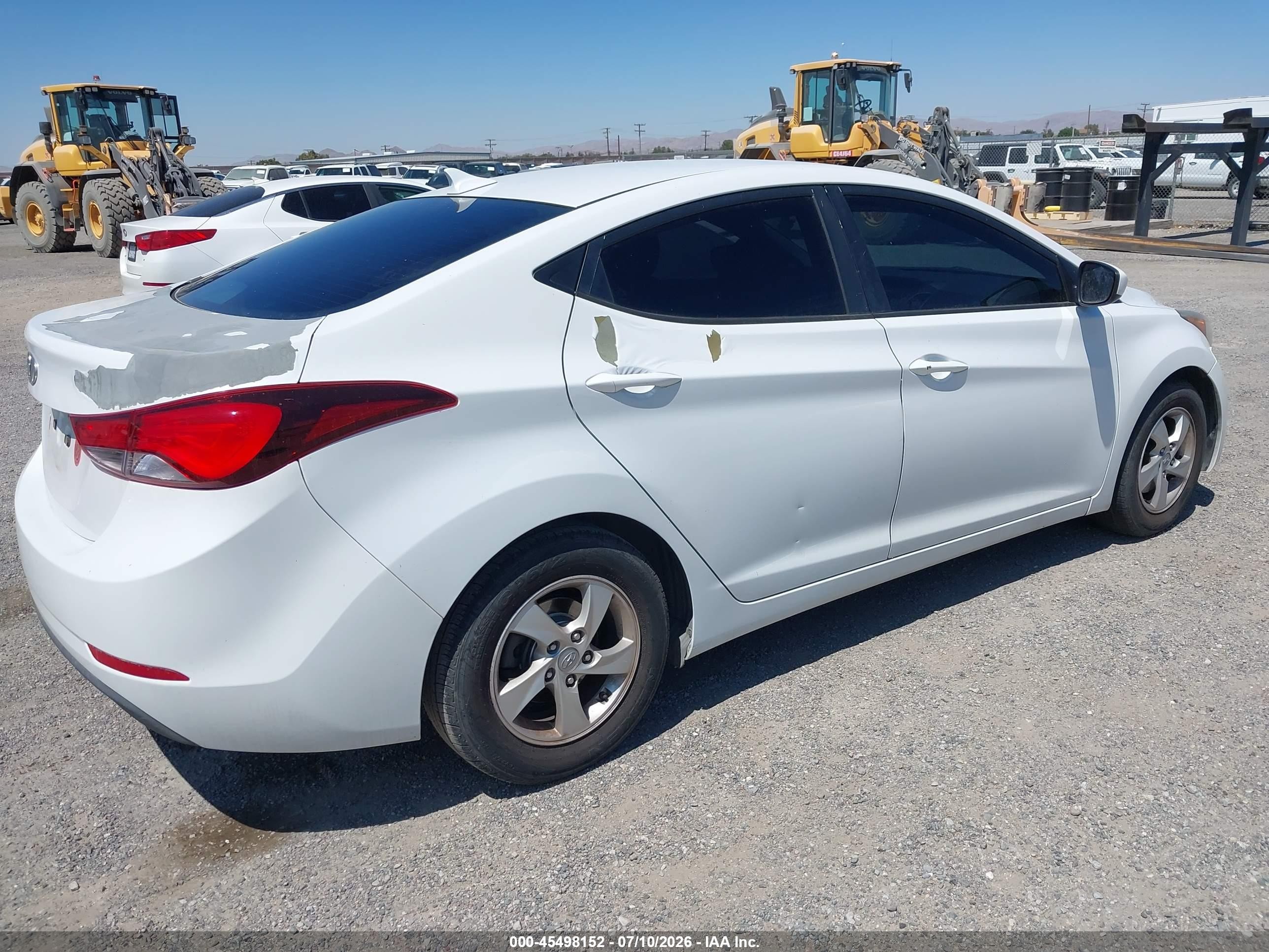 2015 Hyundai Elantra Se White vin: 5NPDH4AE0FH574542
