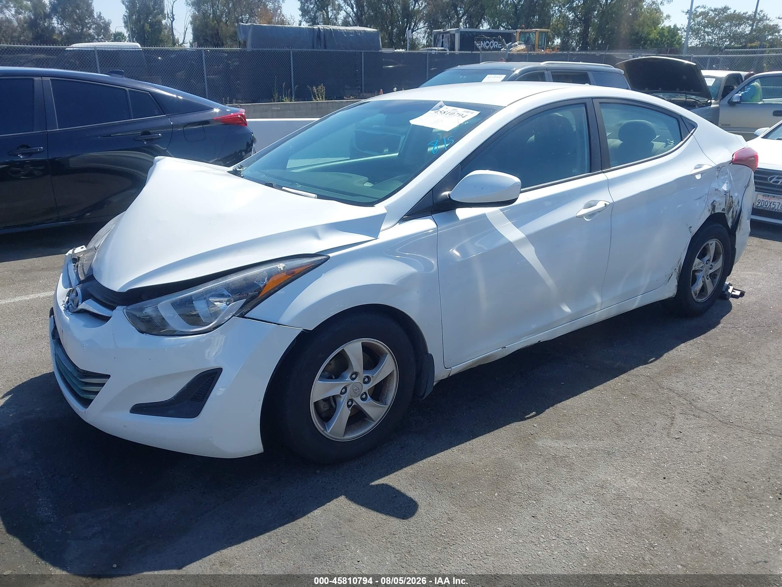2015 Hyundai Elantra Se White vin: 5NPDH4AE0FH593737